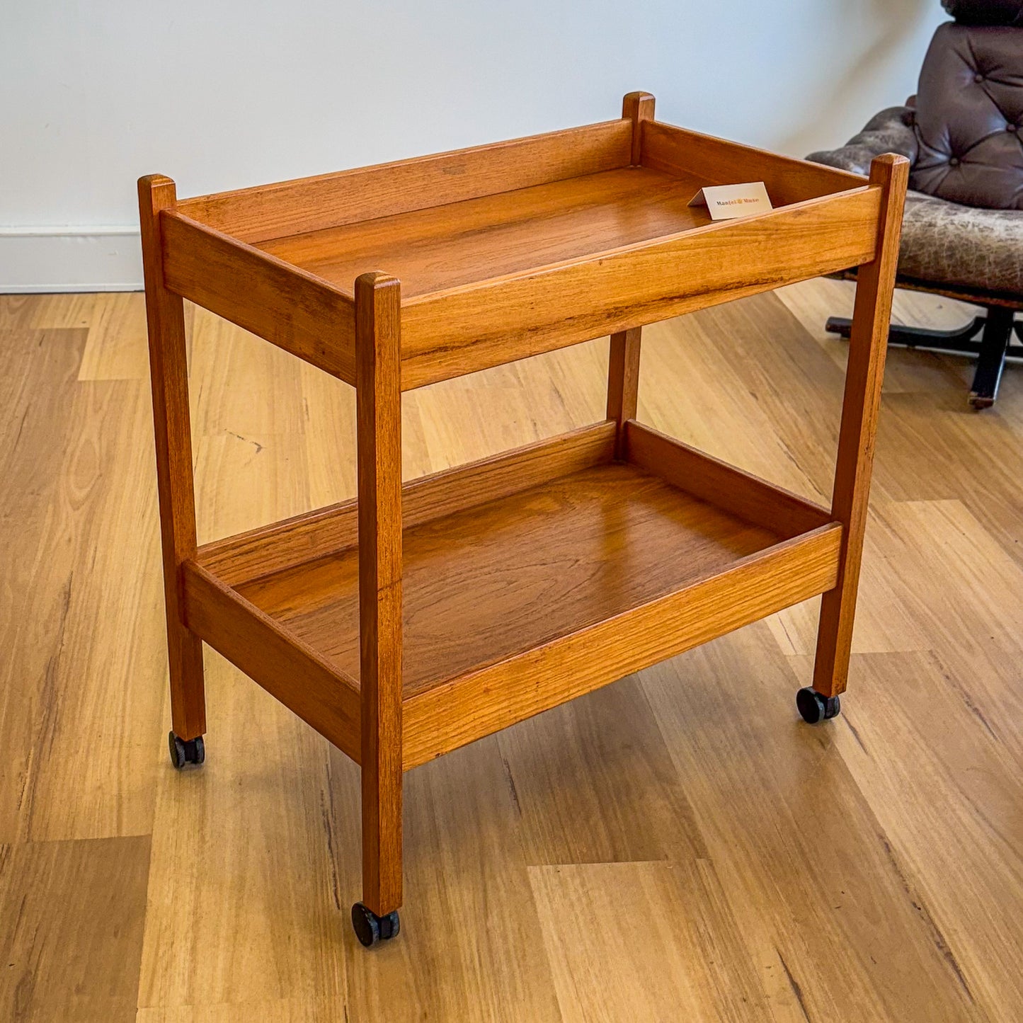 Mid century teak drinks trolley