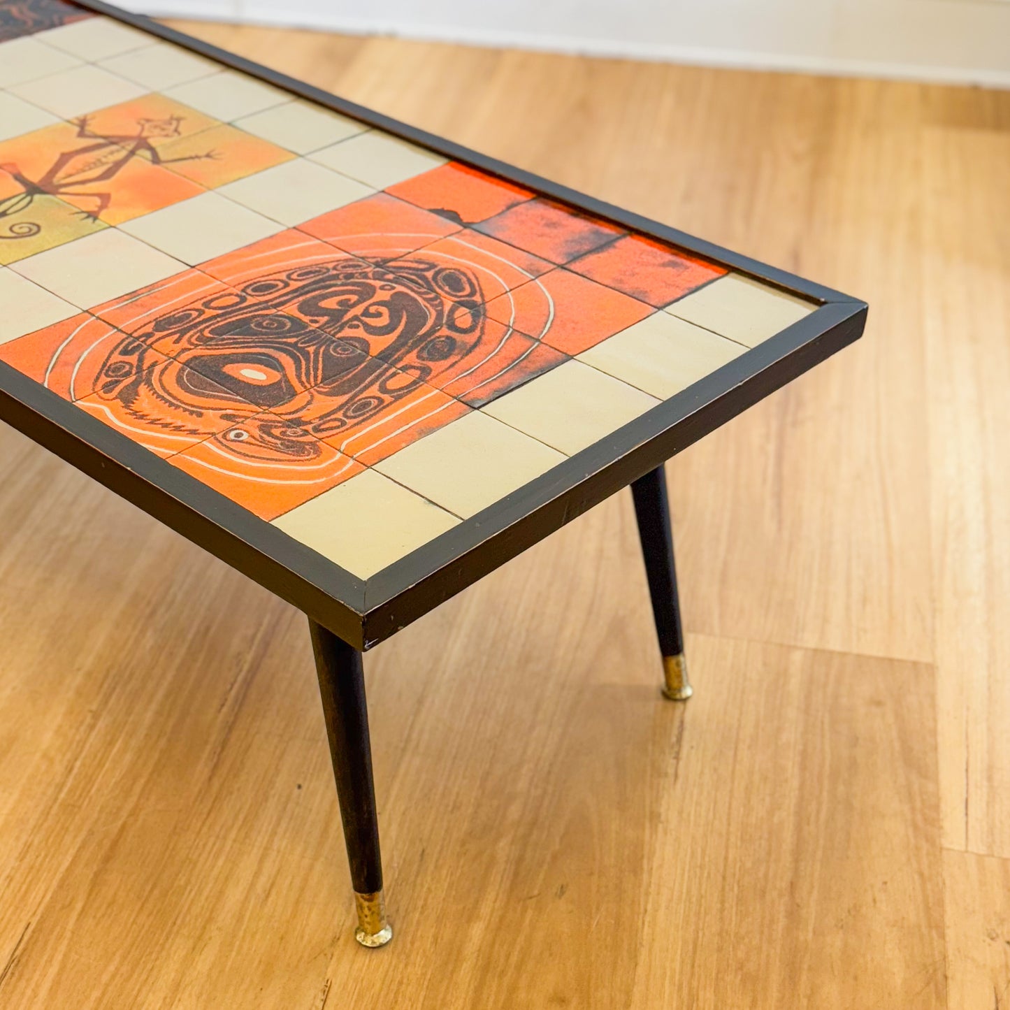 Goroka Teacher's College PNG Coffee Table With Tribal Design Tiled Top