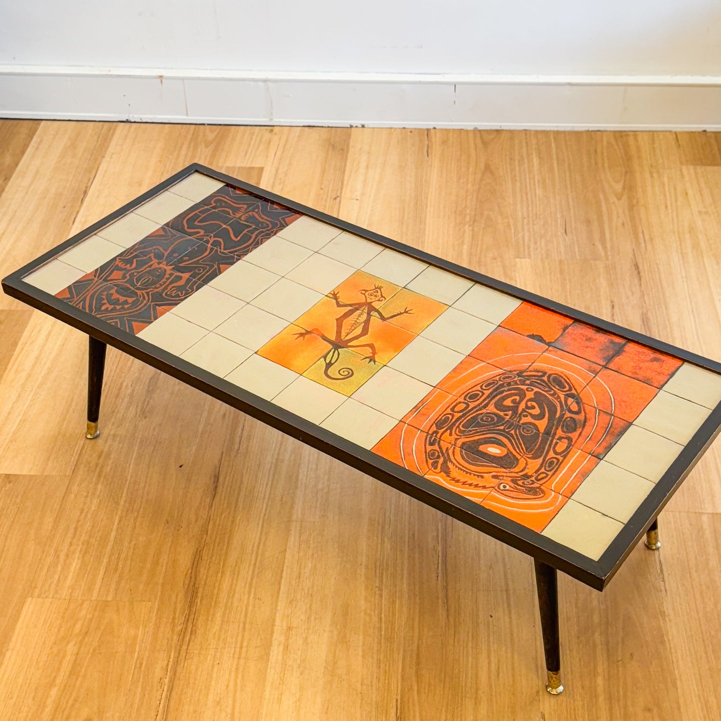Goroka Teacher's College PNG Coffee Table With Tribal Design Tiled Top