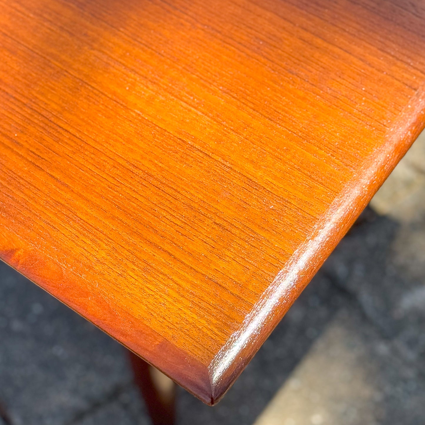 Parker Furniture teak side table with cigar legs