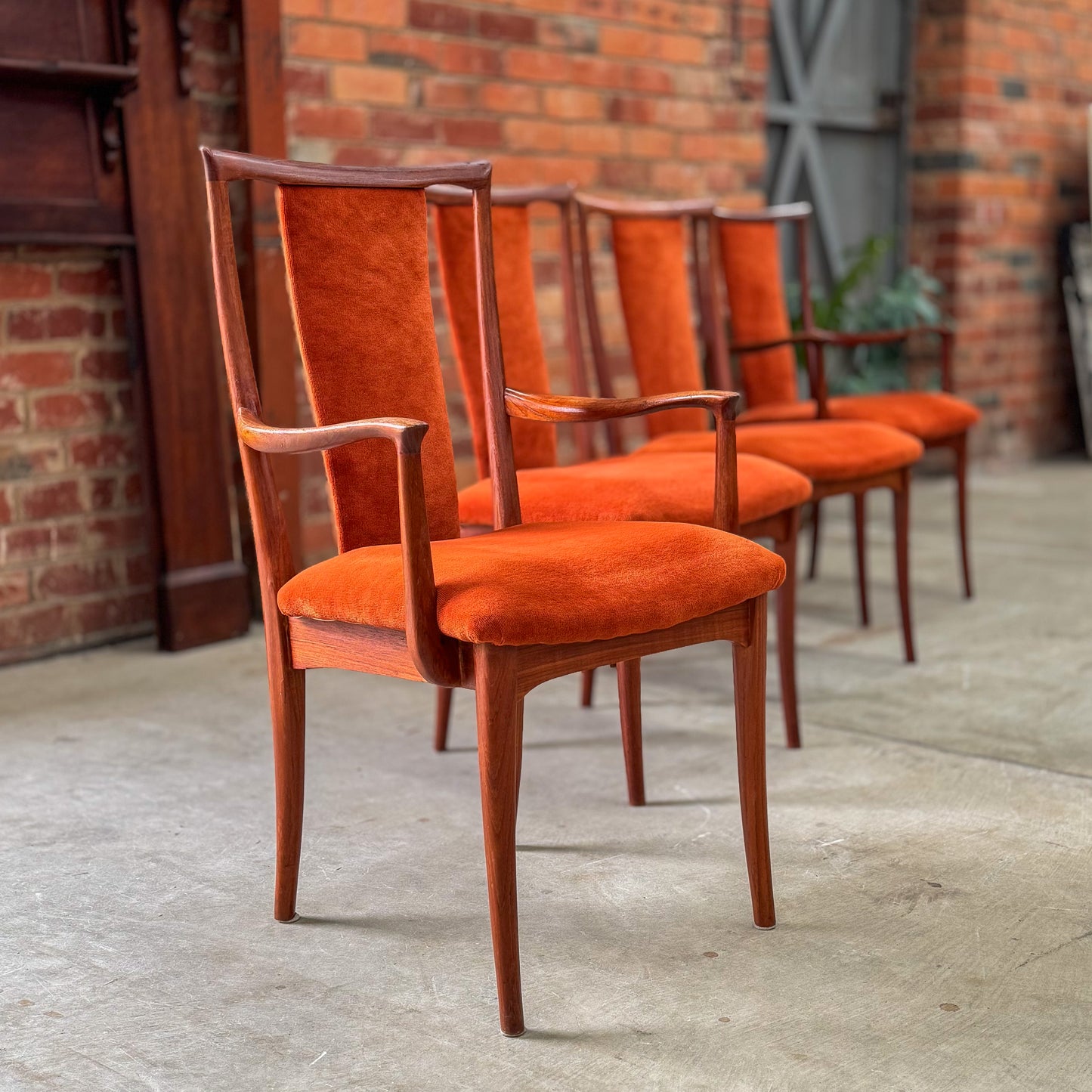 Set of four Parker late 70s dining chairs