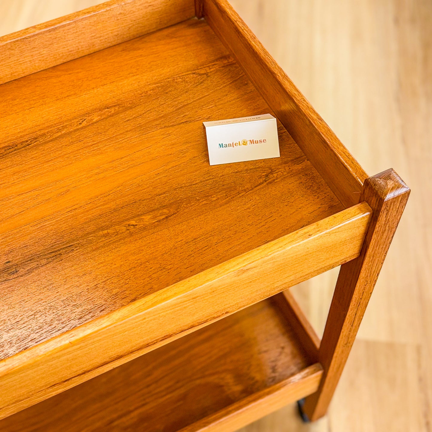 Mid century teak drinks trolley