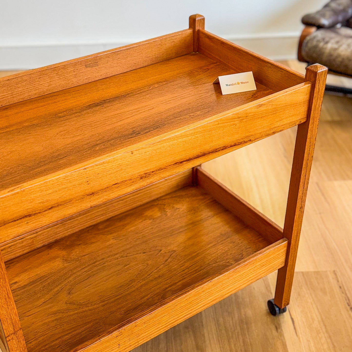 Mid century teak drinks trolley