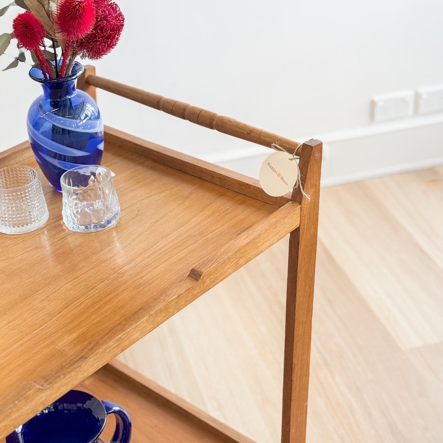 Vintage timber dumb waiter trolley