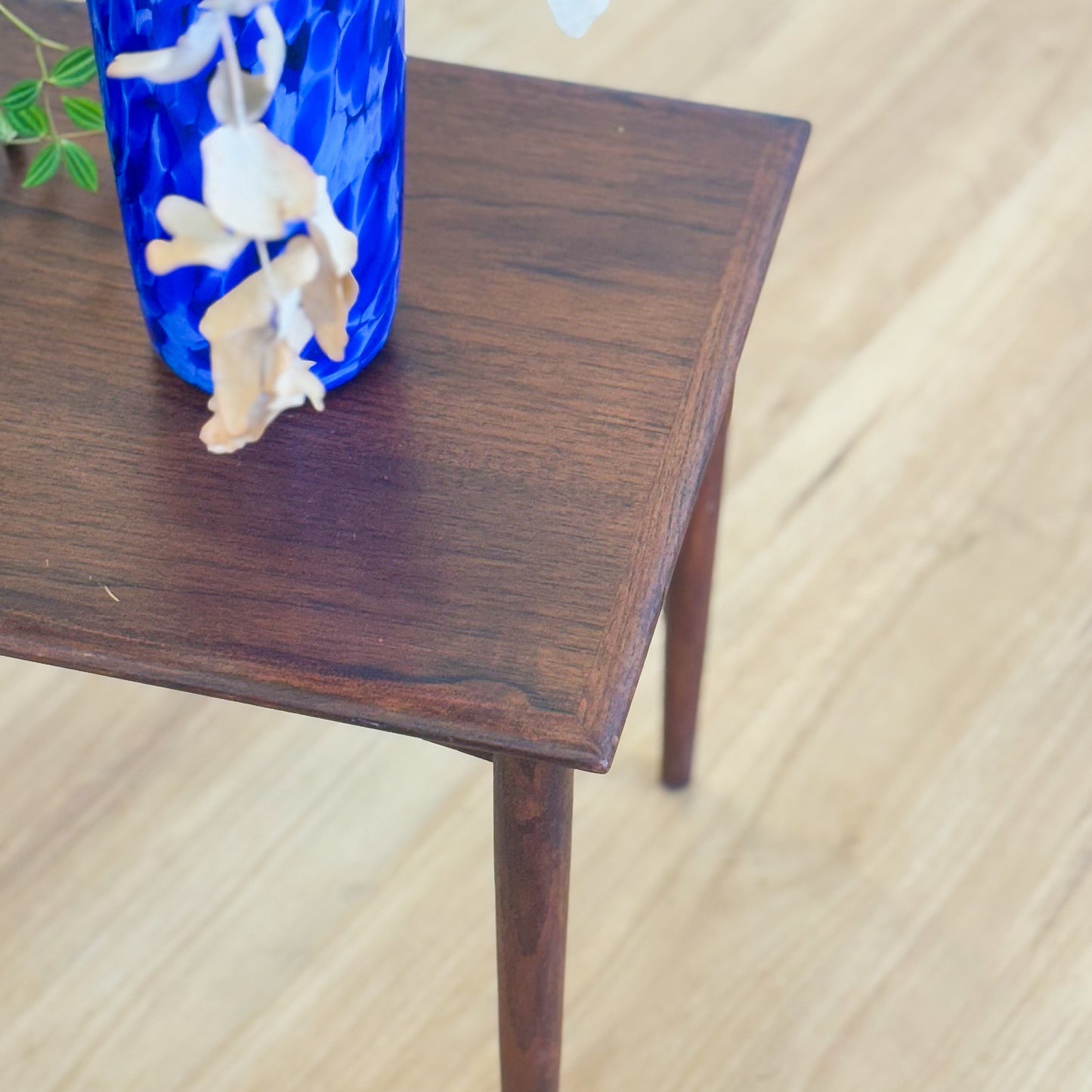 Mid century teak stained side table