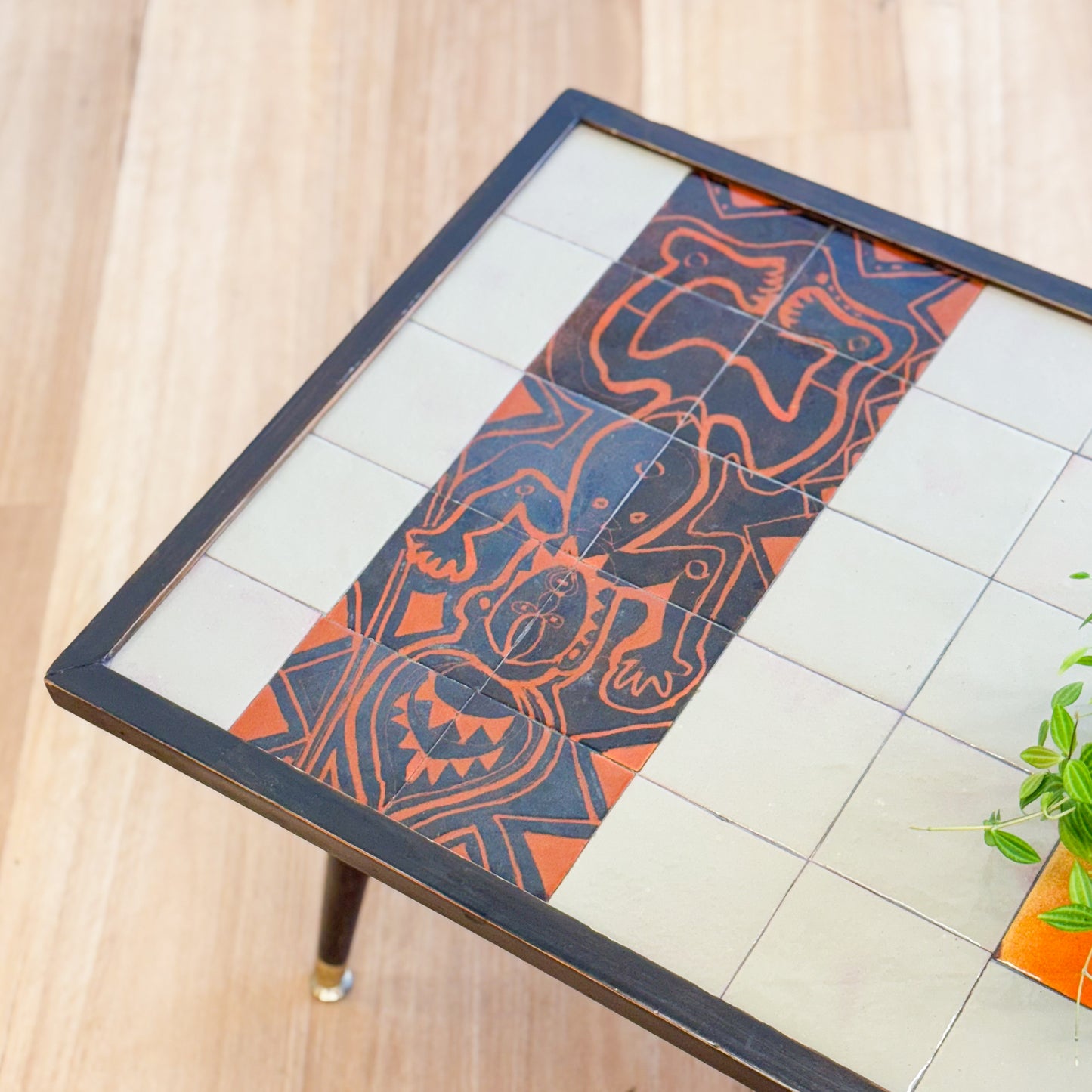 Goroka Teacher's College PNG Coffee Table With Tribal Design Tiled Top