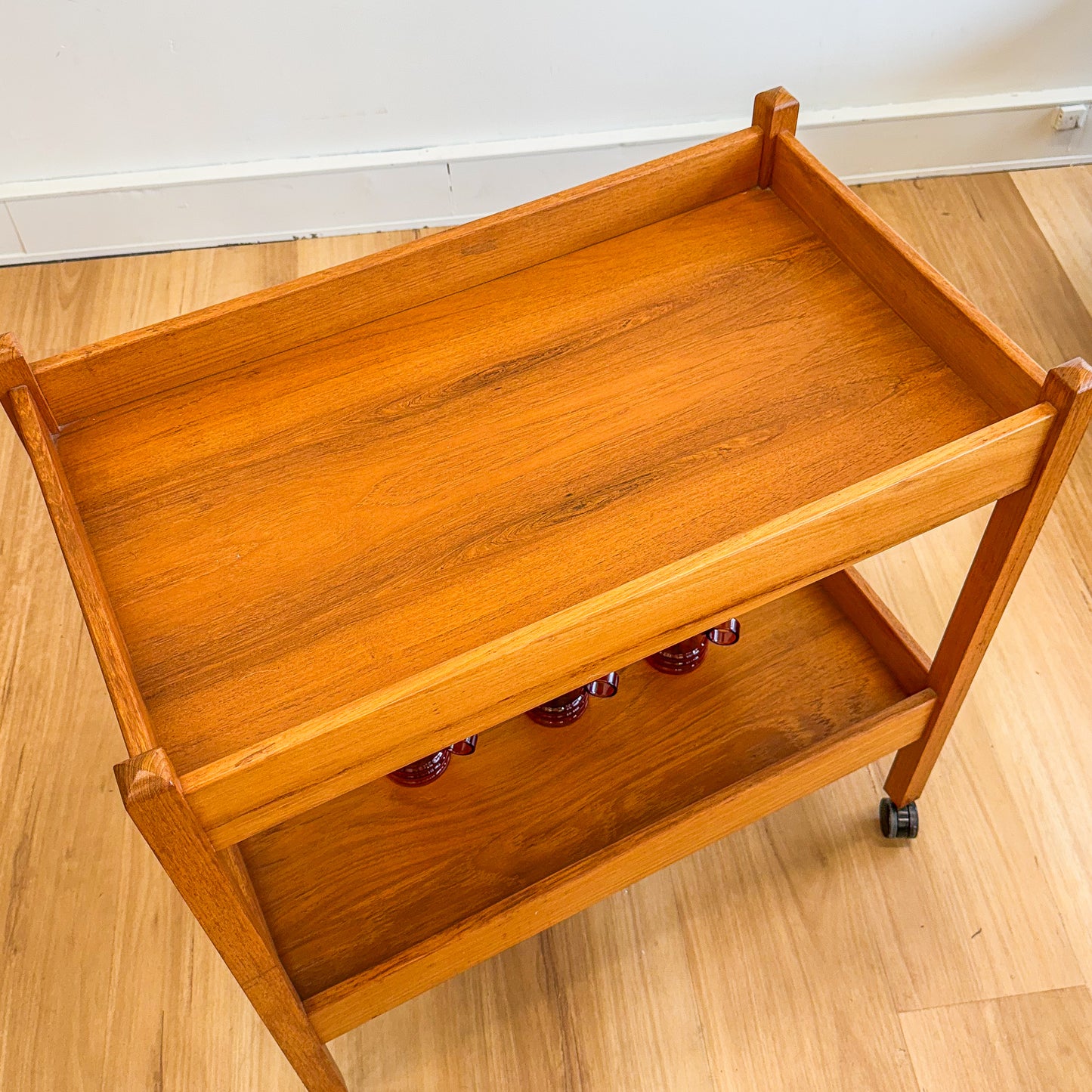Mid century teak drinks trolley