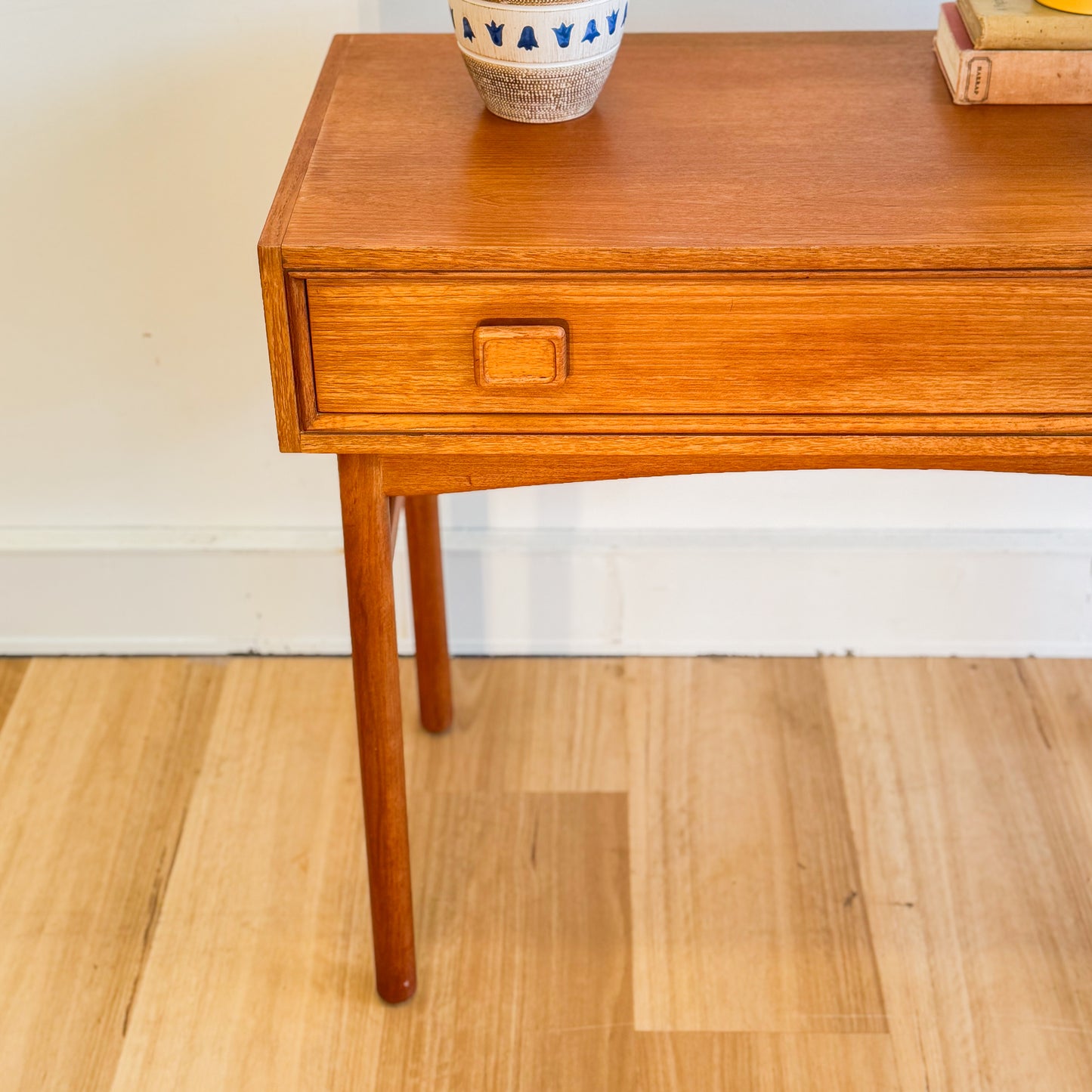 1970s Parker teak Square handle console/desk