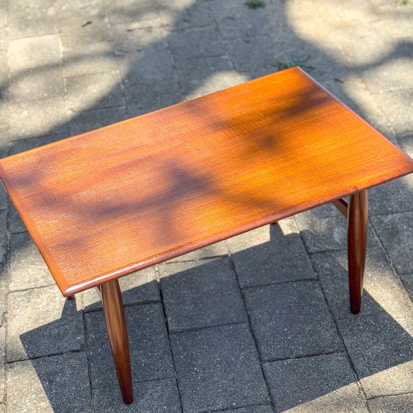 Parker Furniture teak side table with cigar legs