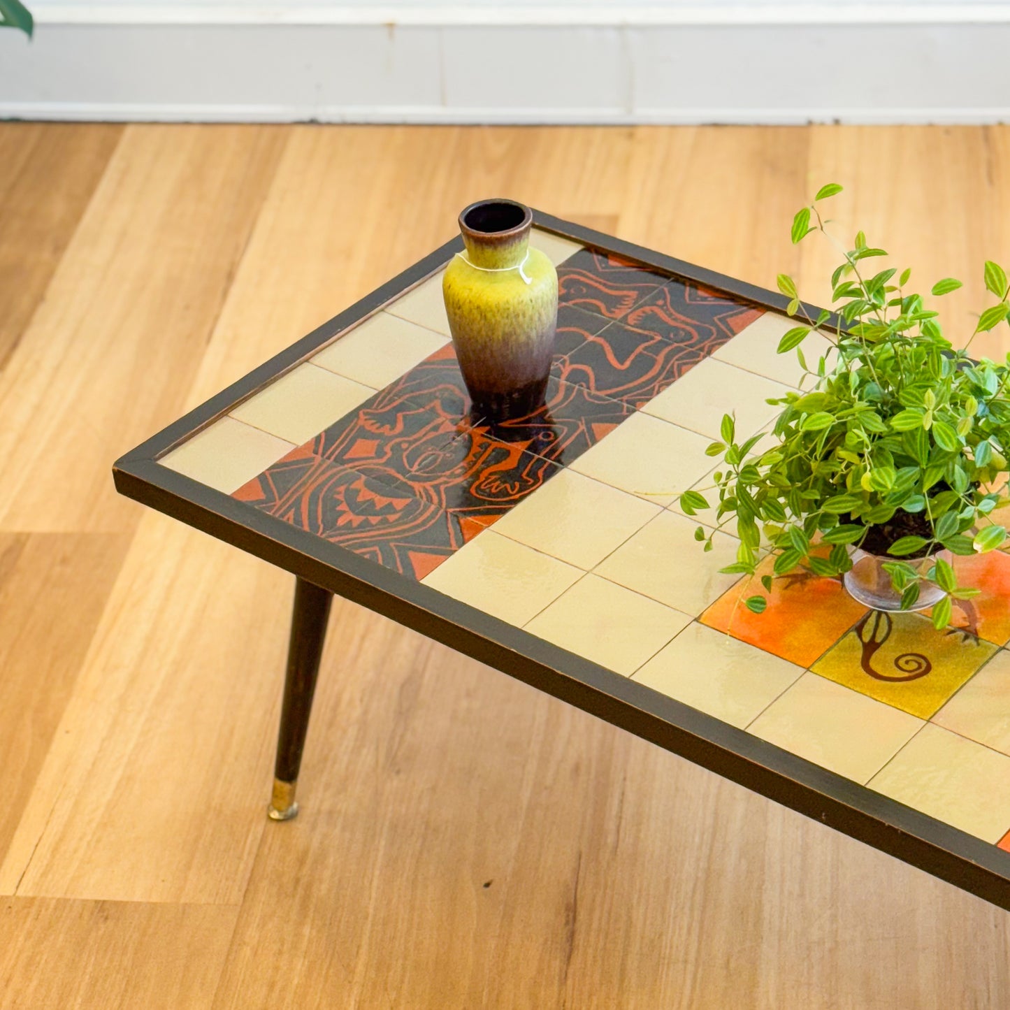 Goroka Teacher's College PNG Coffee Table With Tribal Design Tiled Top