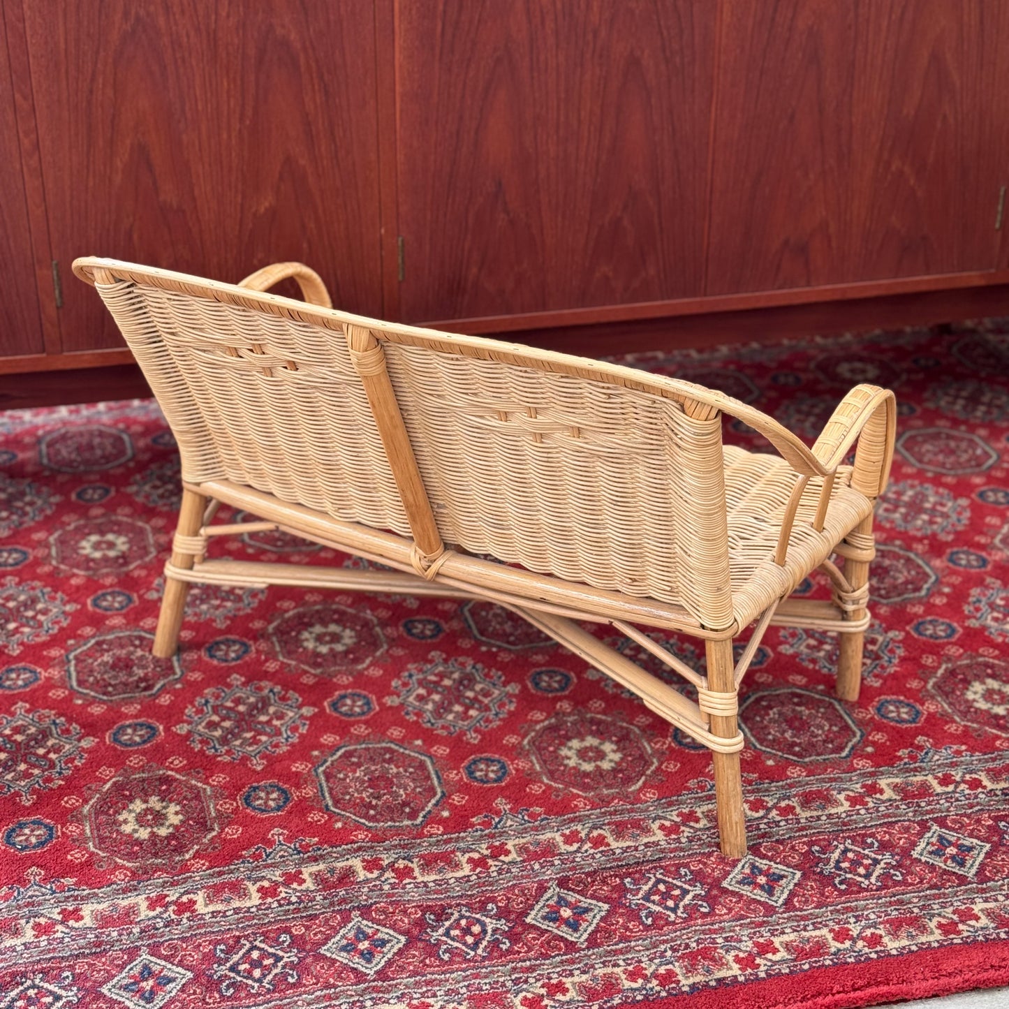 Vintage two seater cane dolls/toddler chair