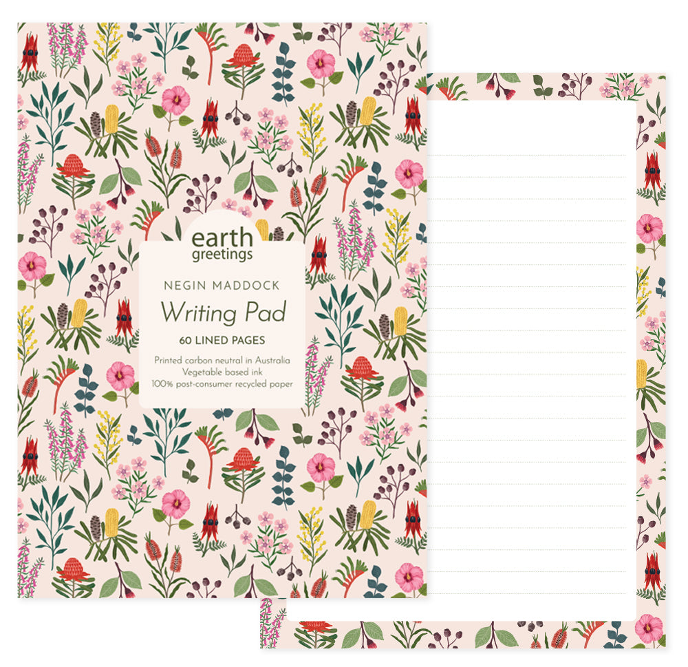 A5 Writing Pad - Australian Wildflowers