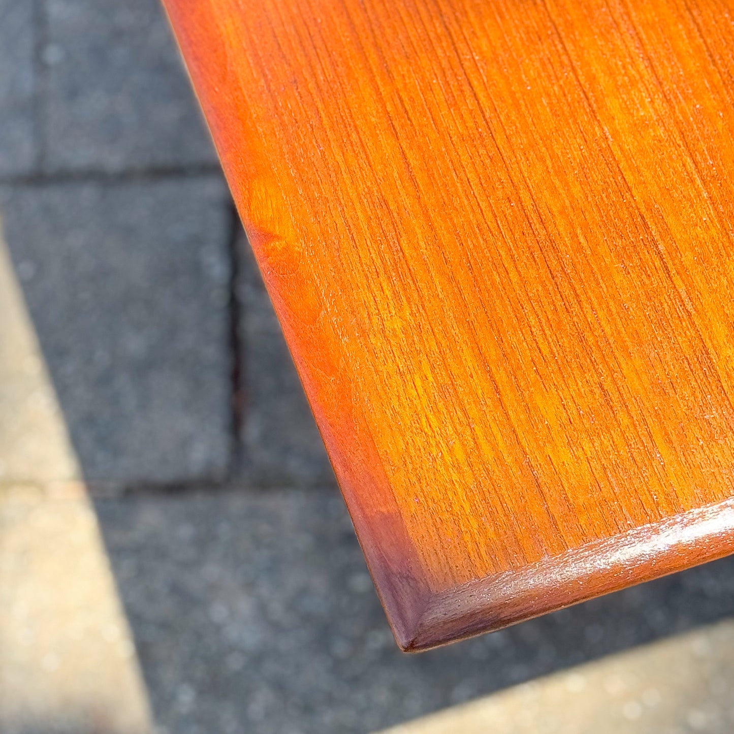 Parker Furniture teak side table with cigar legs