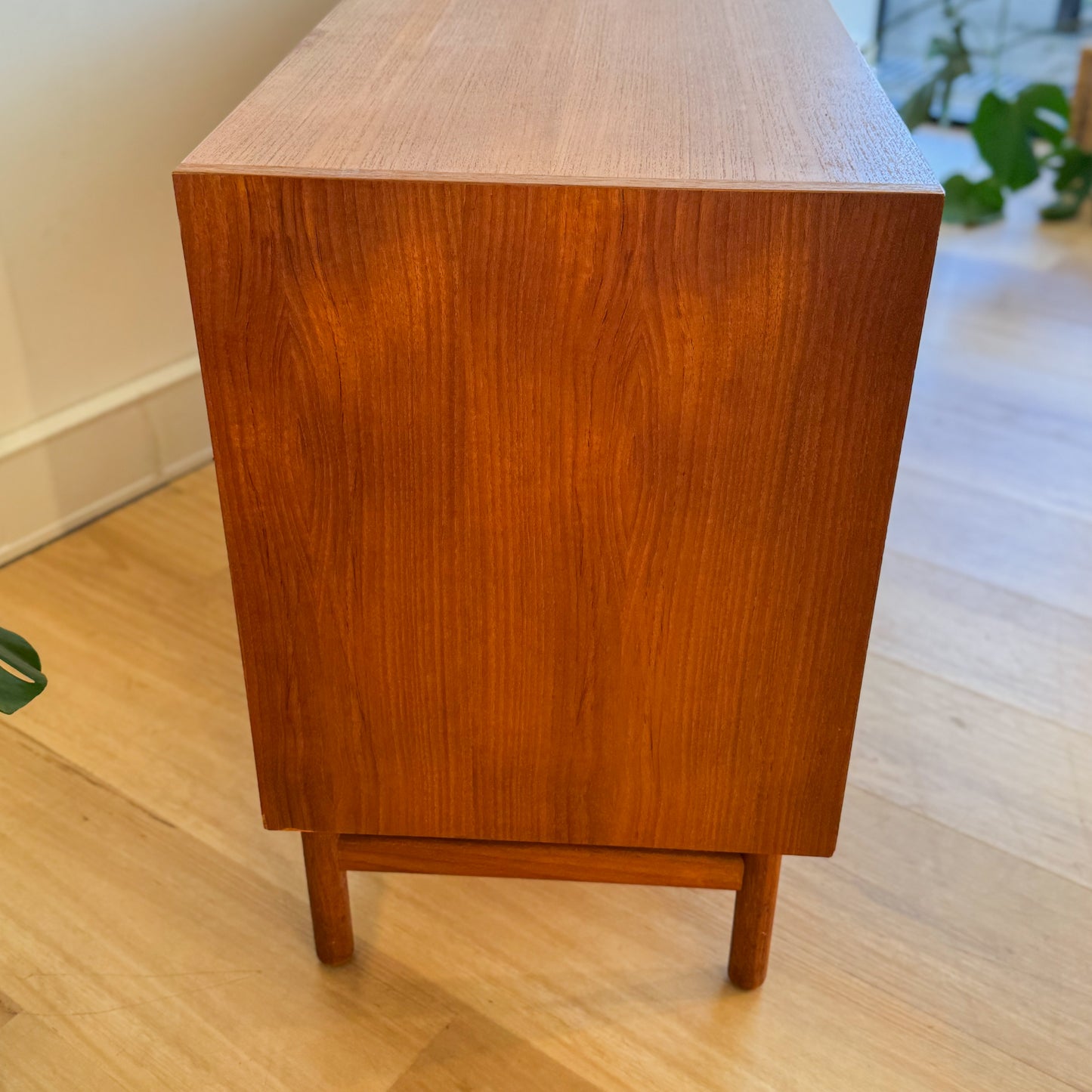 1970s teak Parker square handle chest of drawers