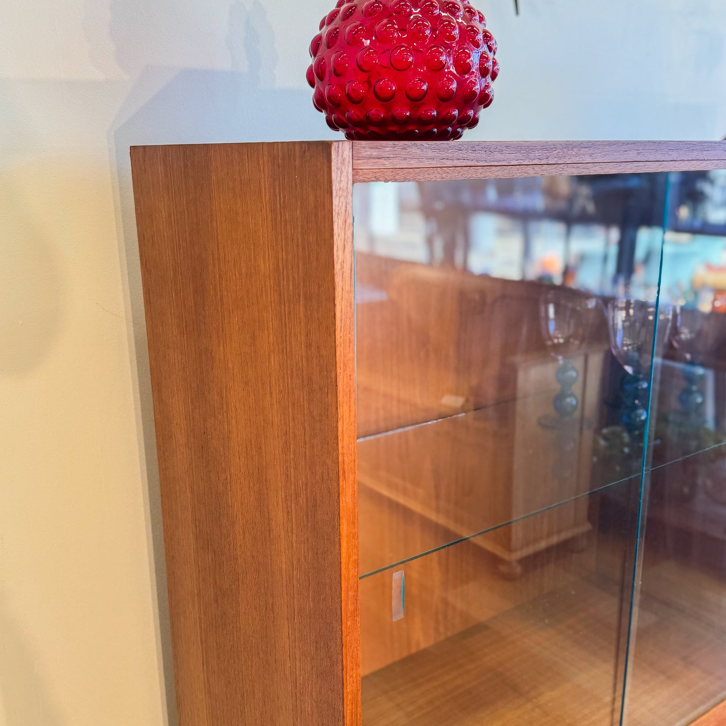Mid century teak veneered bar cabinet