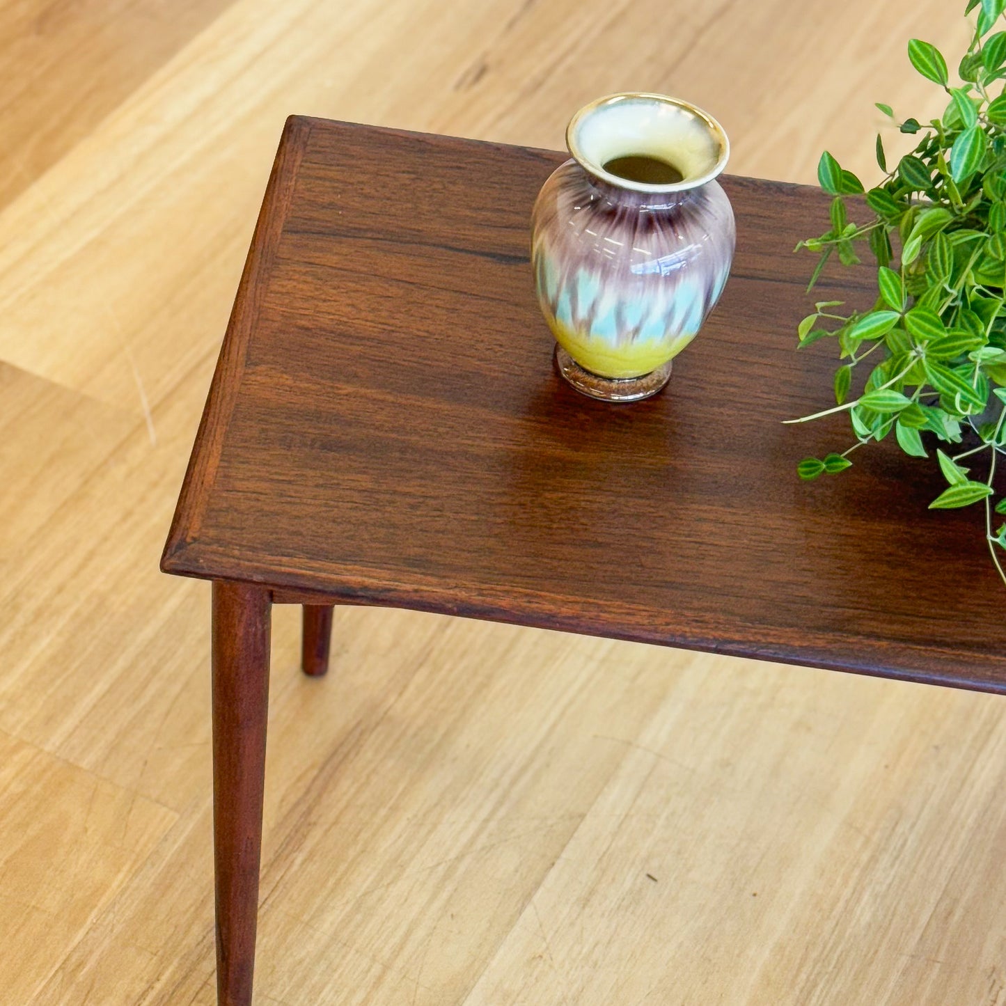 Mid century teak stained side table