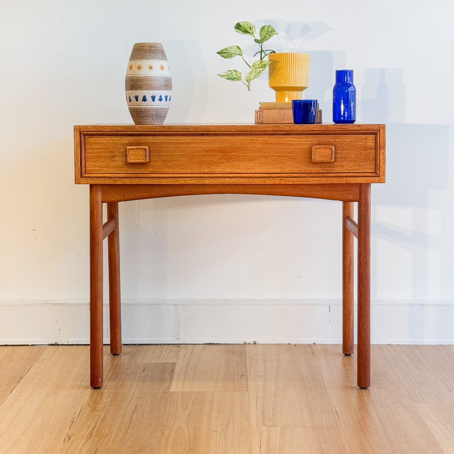 1970s Parker teak Square handle console/desk