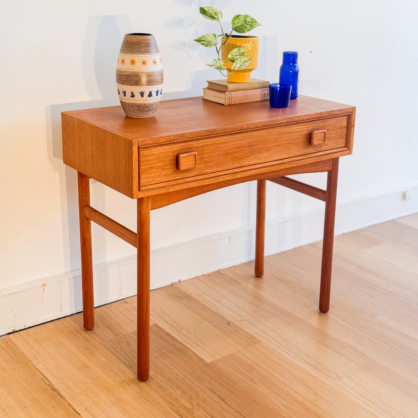 1970s Parker teak Square handle console/desk