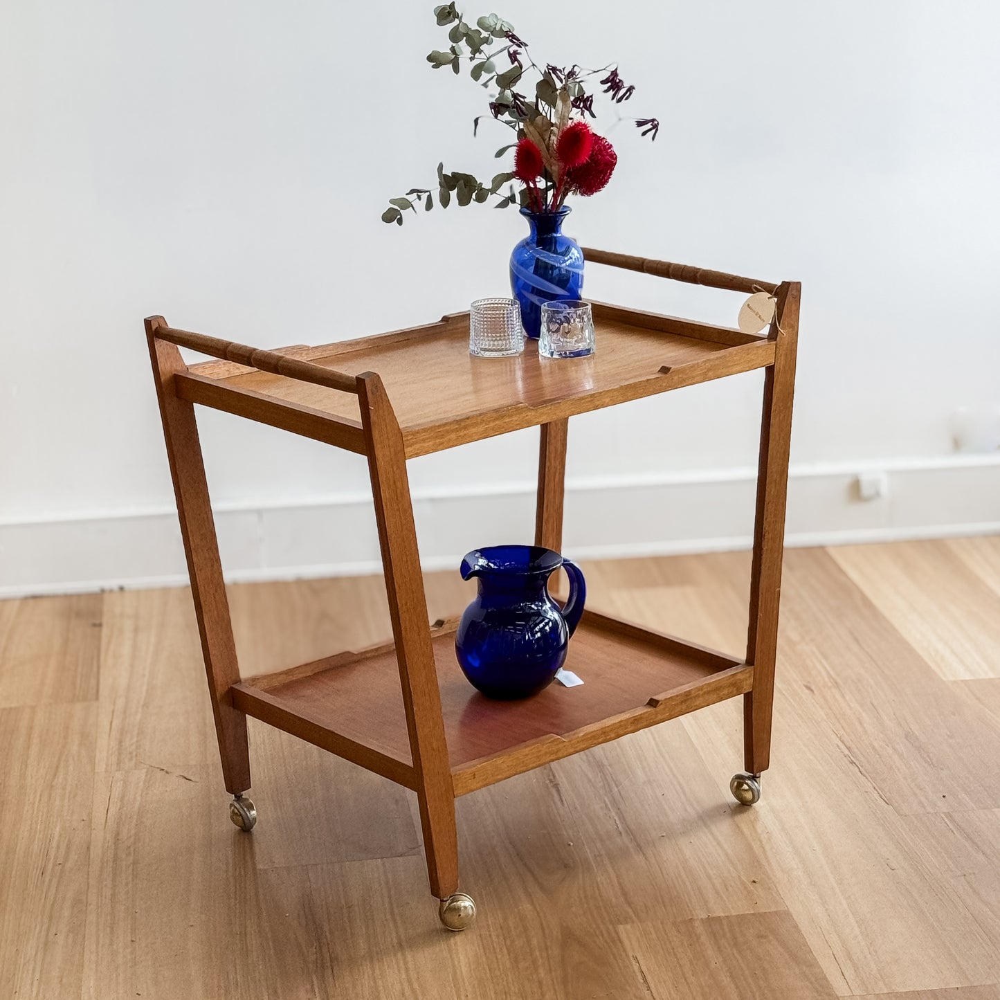 Vintage timber dumb waiter trolley
