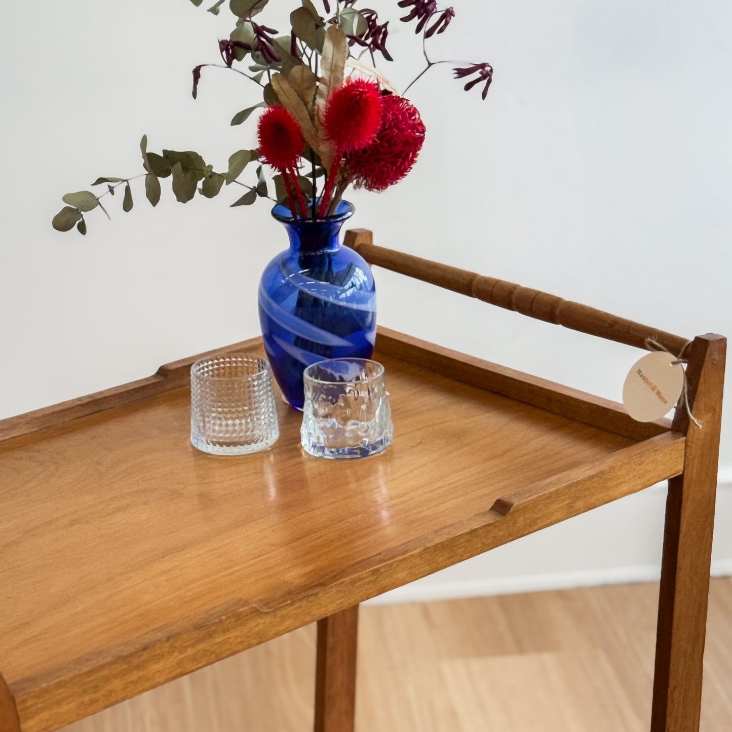 Vintage timber dumb waiter trolley
