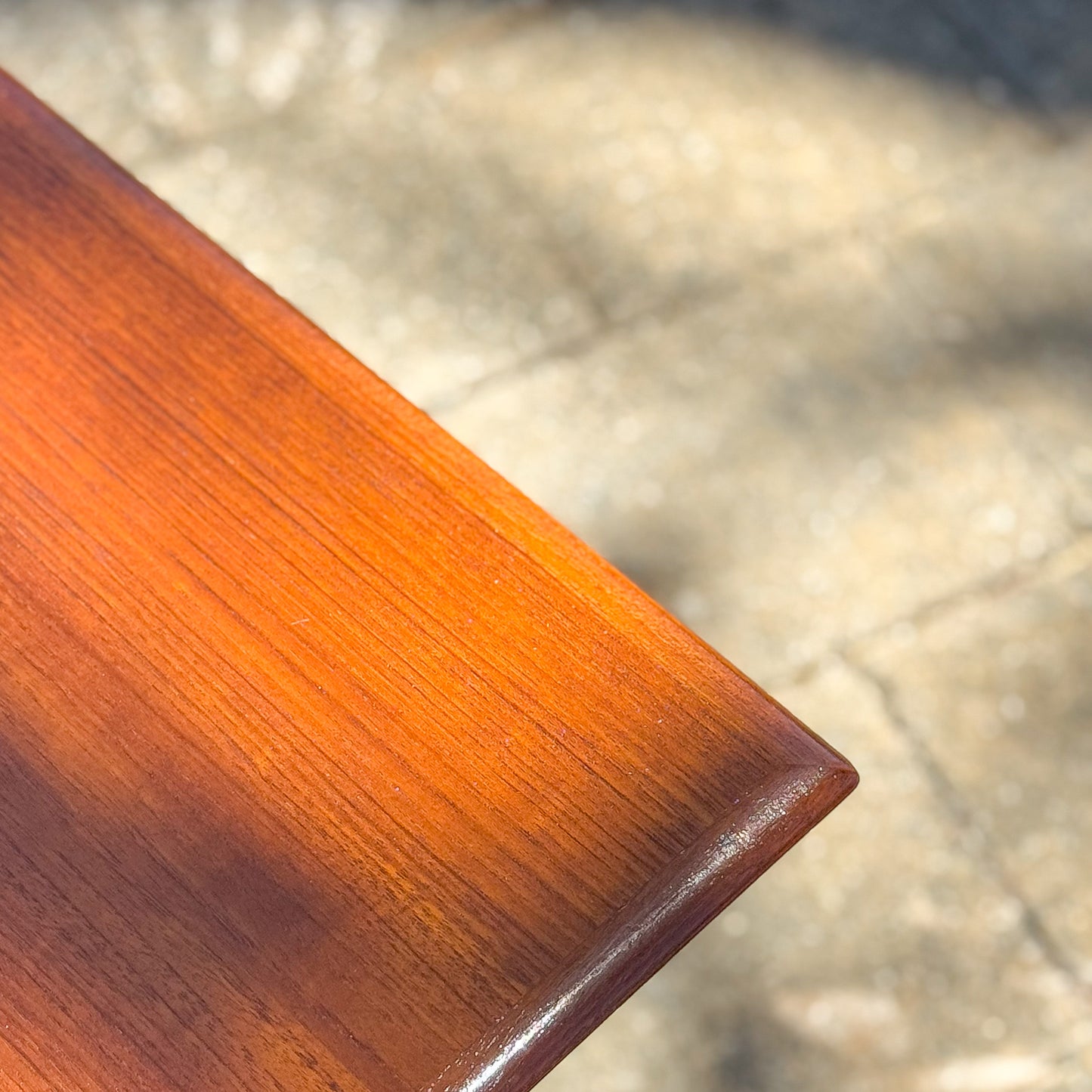 Parker Furniture teak side table with cigar legs
