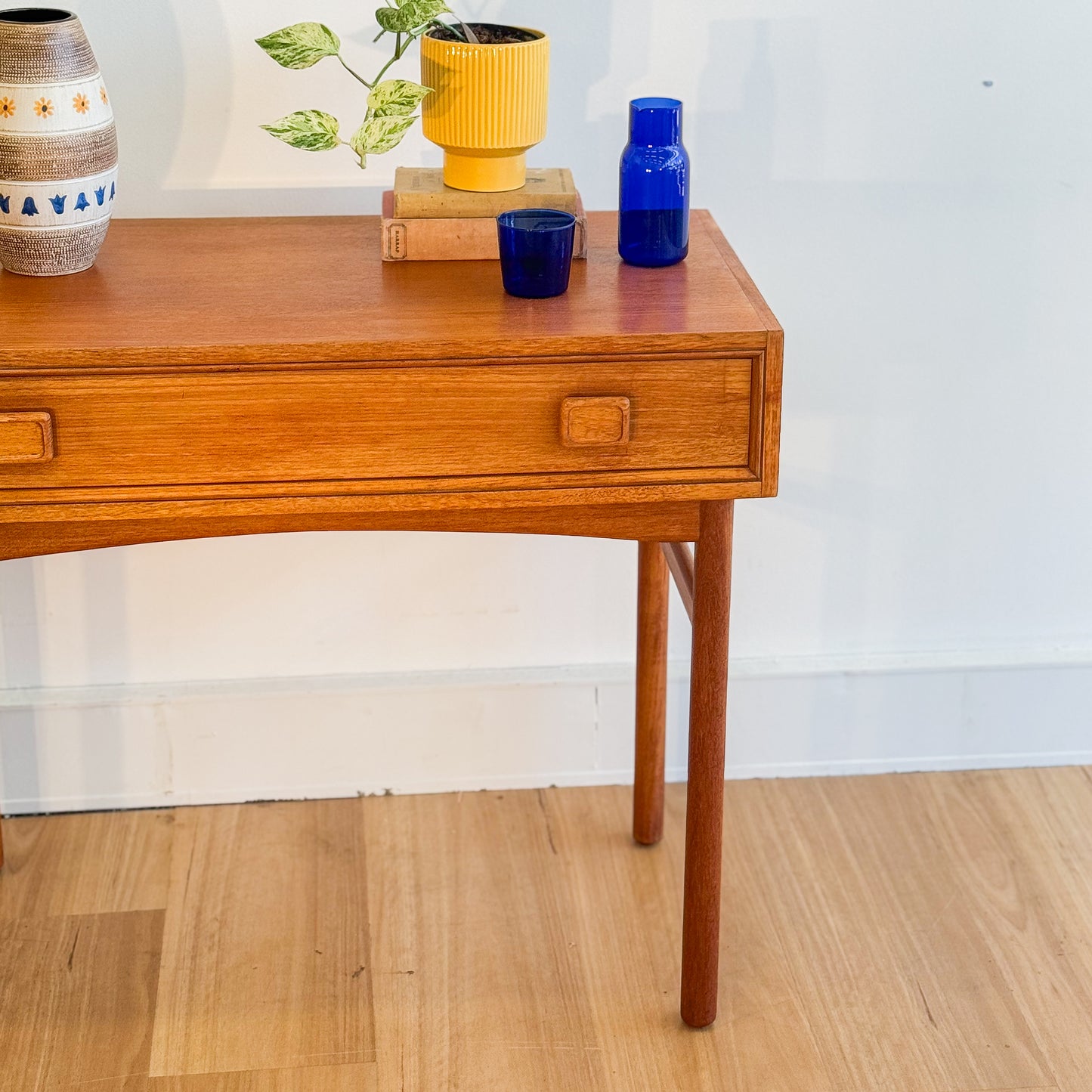 1970s Parker teak Square handle console/desk