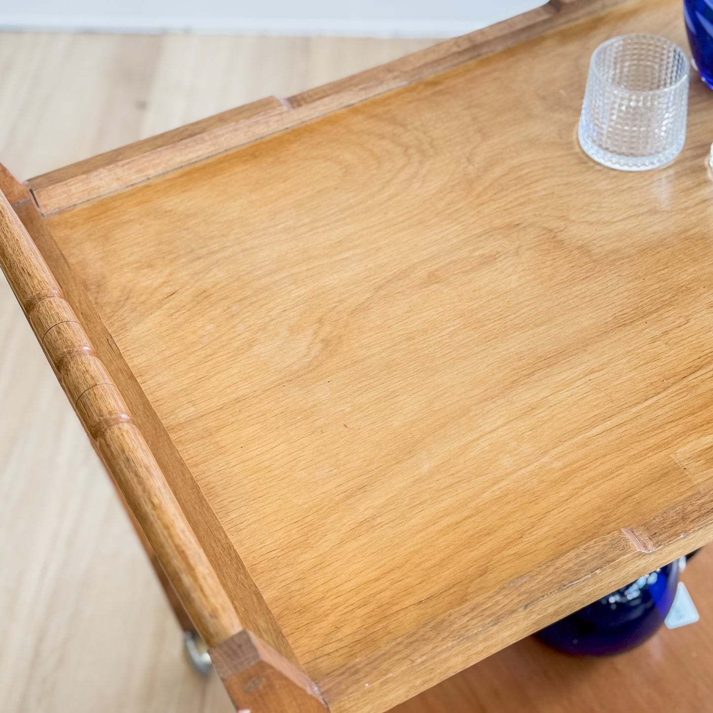 Vintage timber dumb waiter trolley