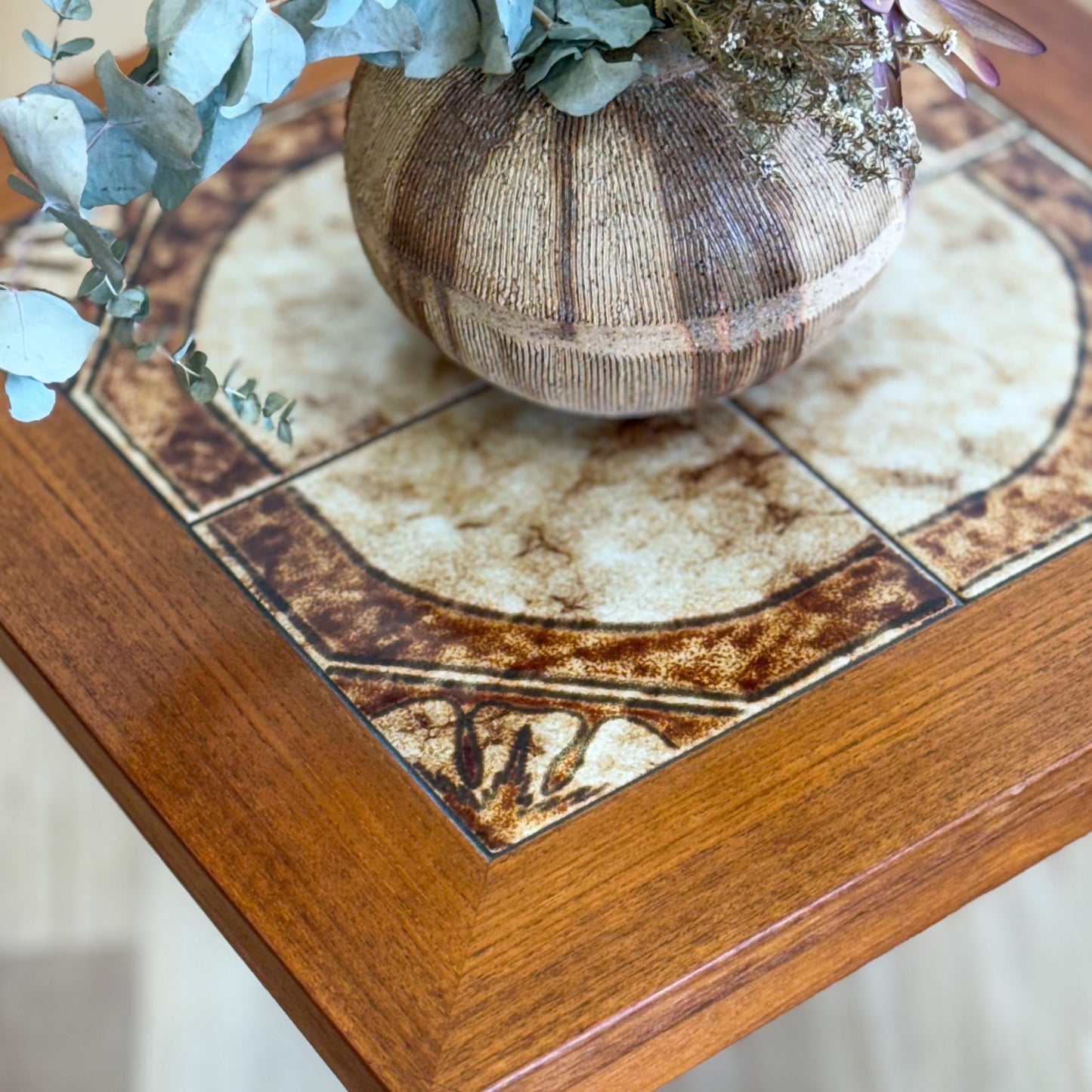 Mid century tiled top coffee / side table