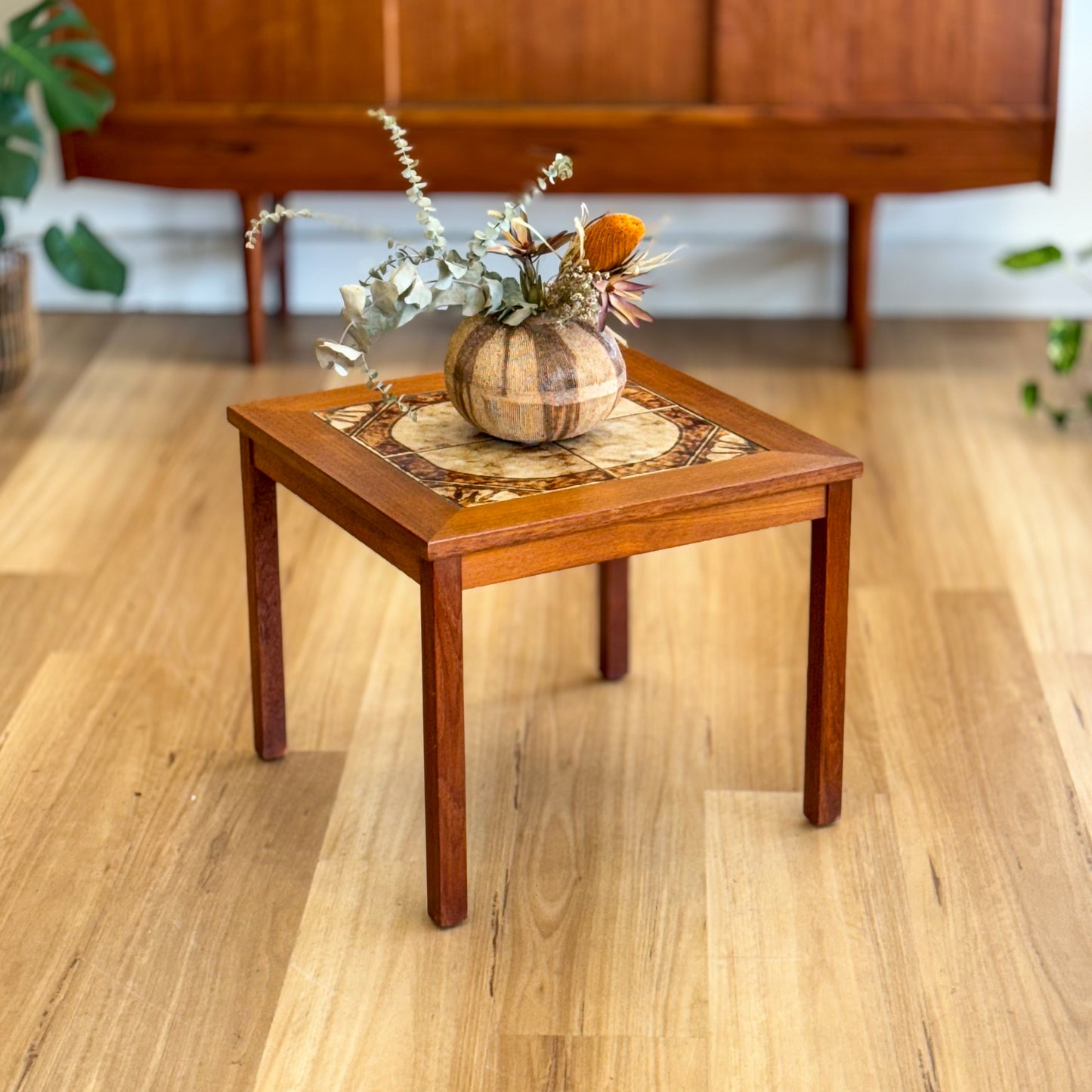 Mid century tiled top coffee / side table