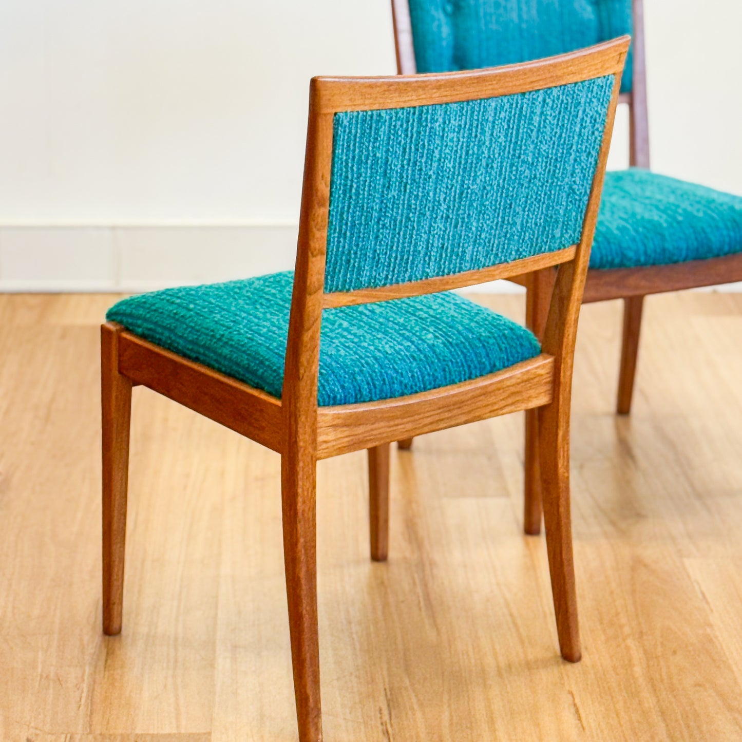 Set of two Parker teal dining chairs