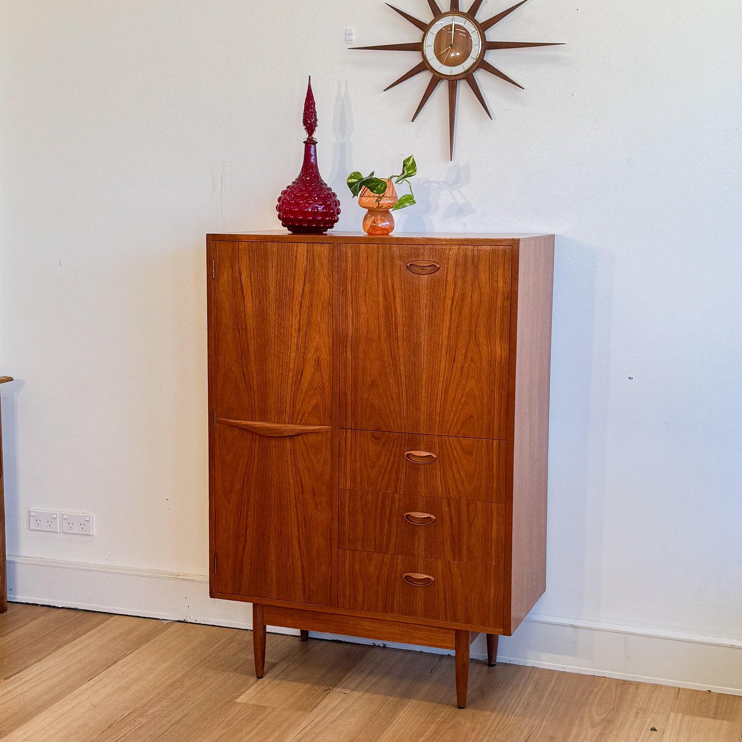 Chiswell circa 1960s teak single door cocktail cabinet