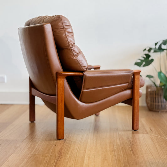 Mid Century Tessa T21 Toffee Leather Armchair