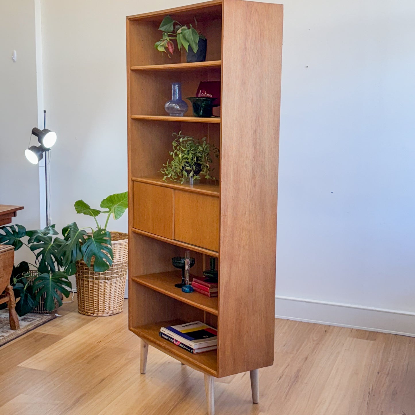 Danish mid century oak bookshelf