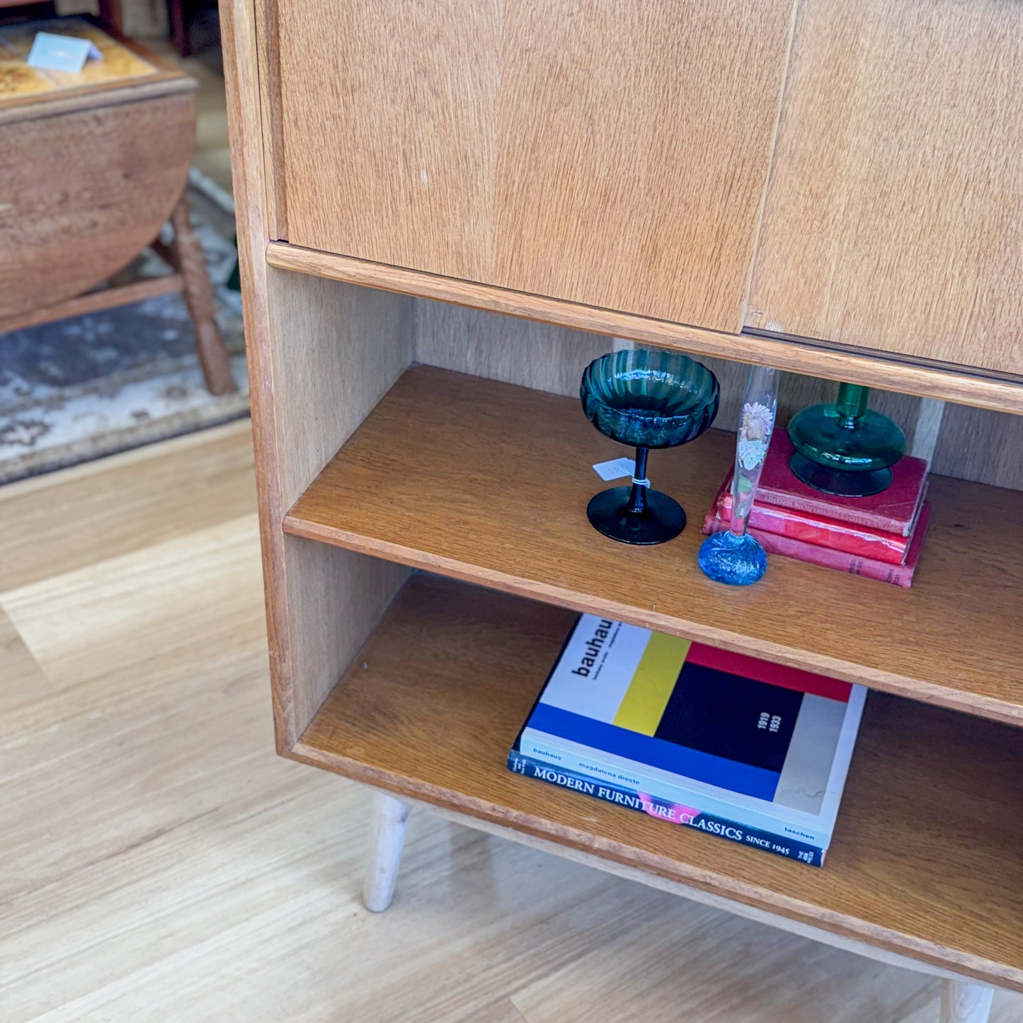 Danish mid century oak bookshelf