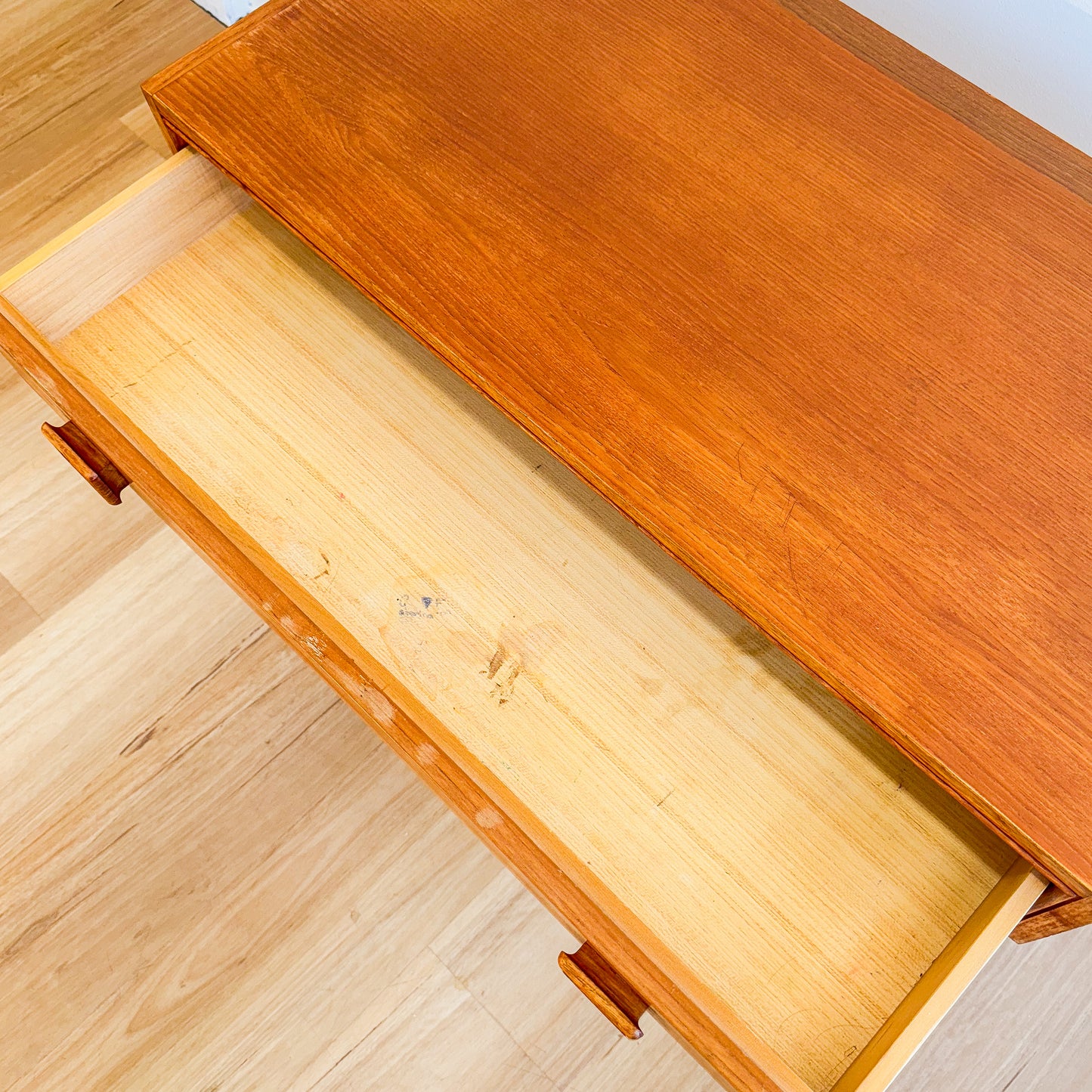 1970s Parker teak Square handle console/desk