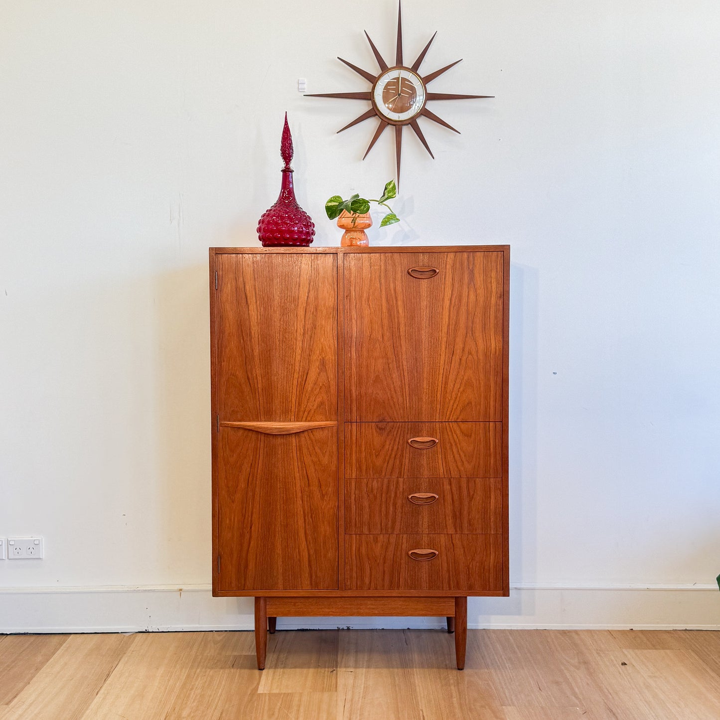 Chiswell circa 1960s teak single door cocktail cabinet