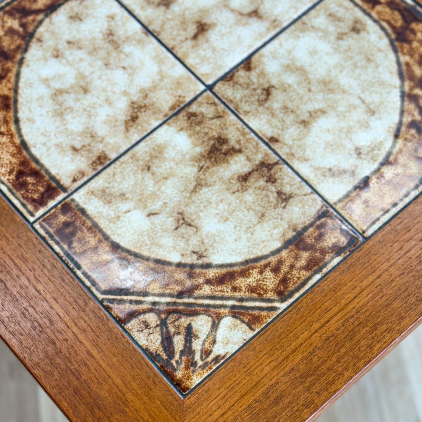 Mid century tiled top coffee / side table