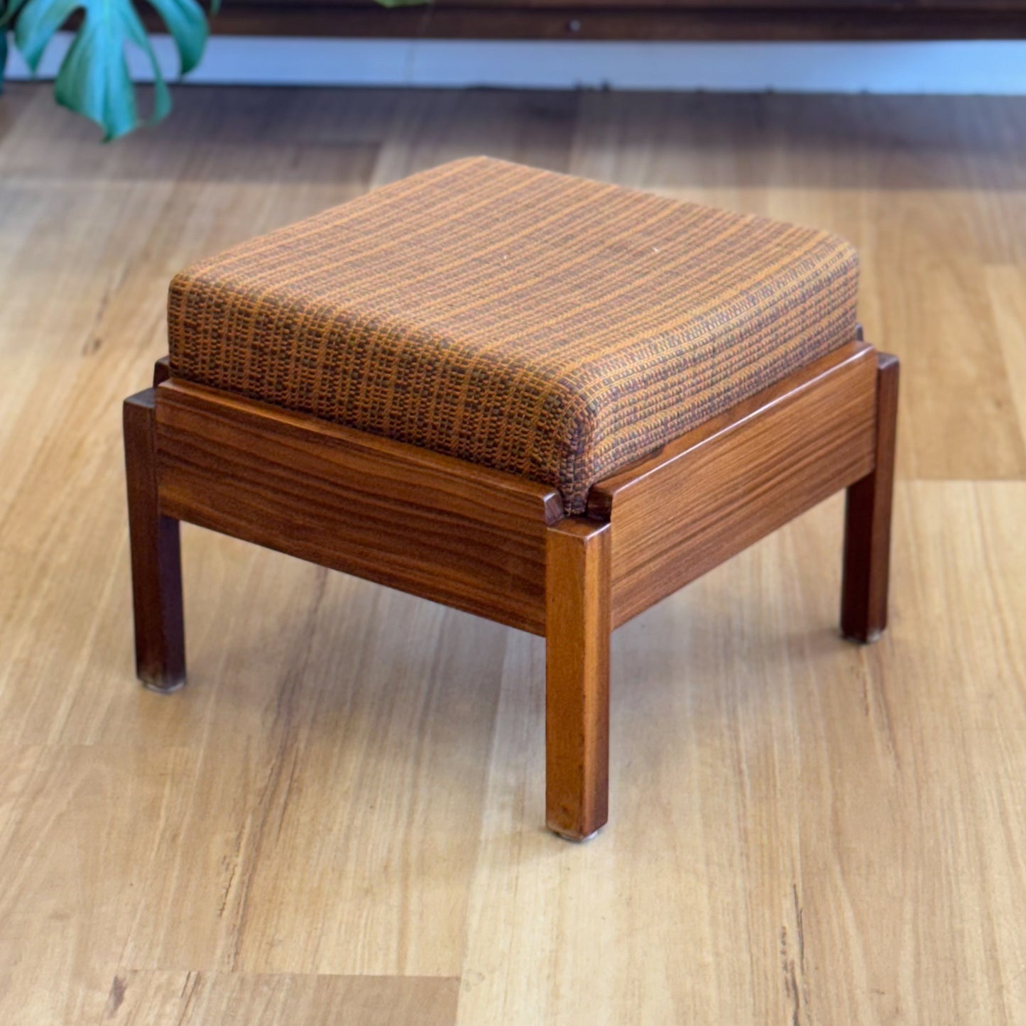 Blackwood and upholstery footstool