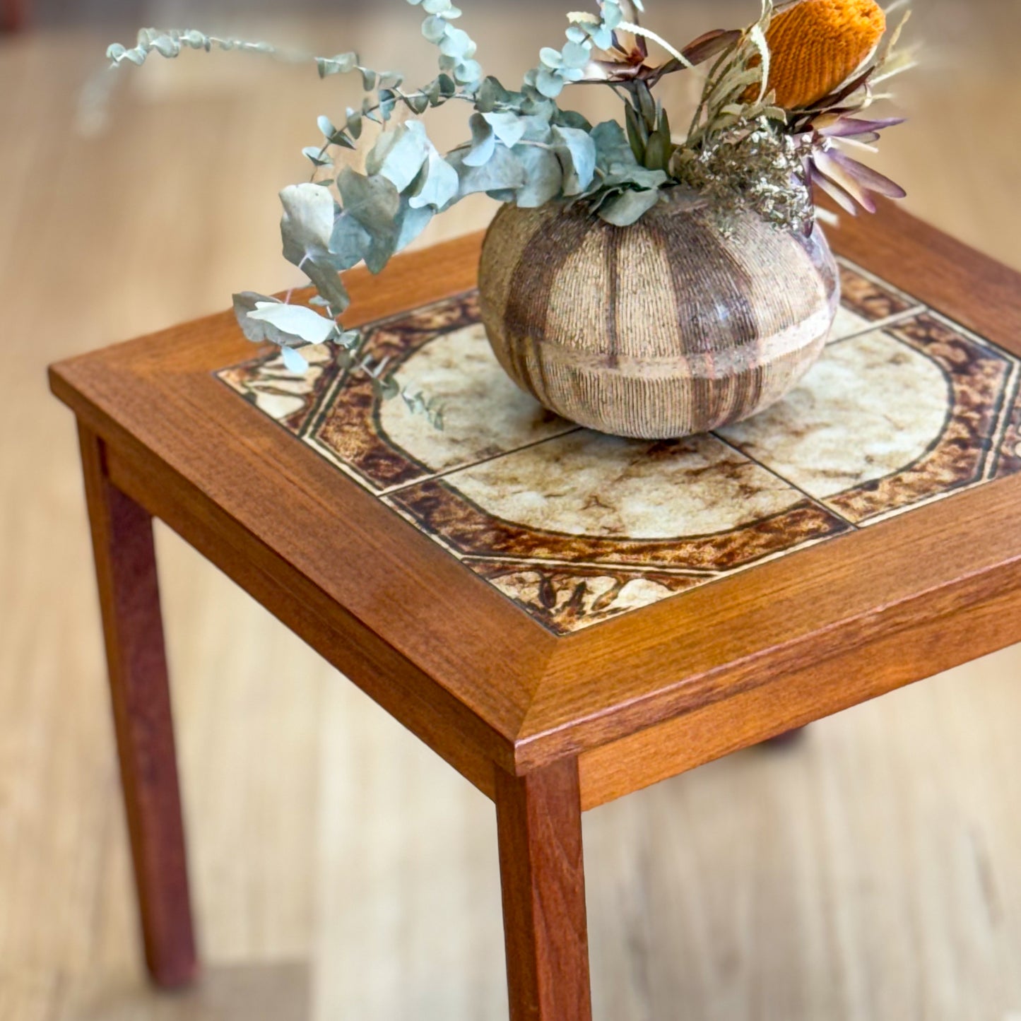 Mid century tiled top coffee / side table