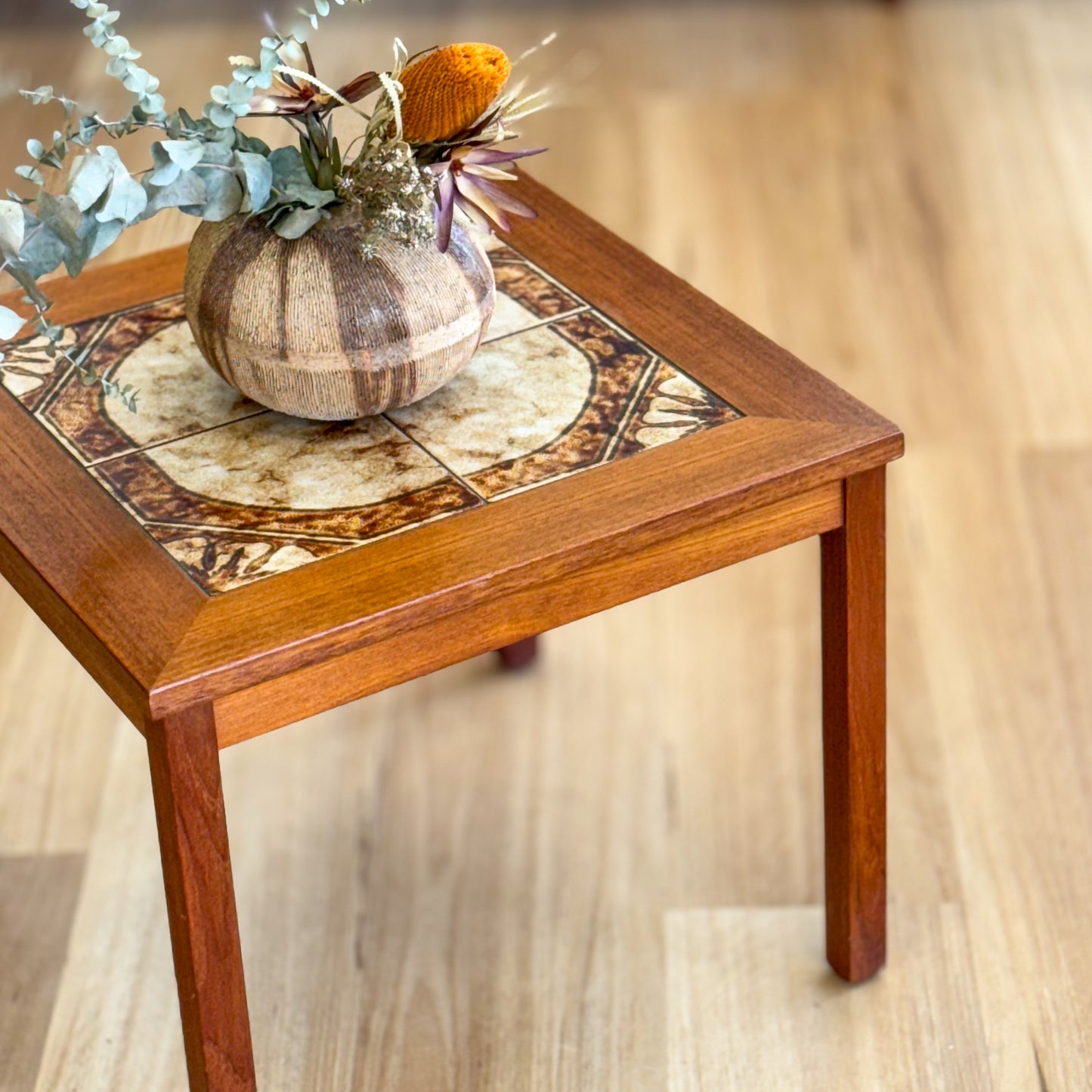 Mid century tiled top coffee / side table