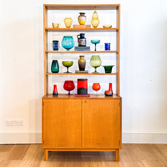 Danish oak tall bookshelf