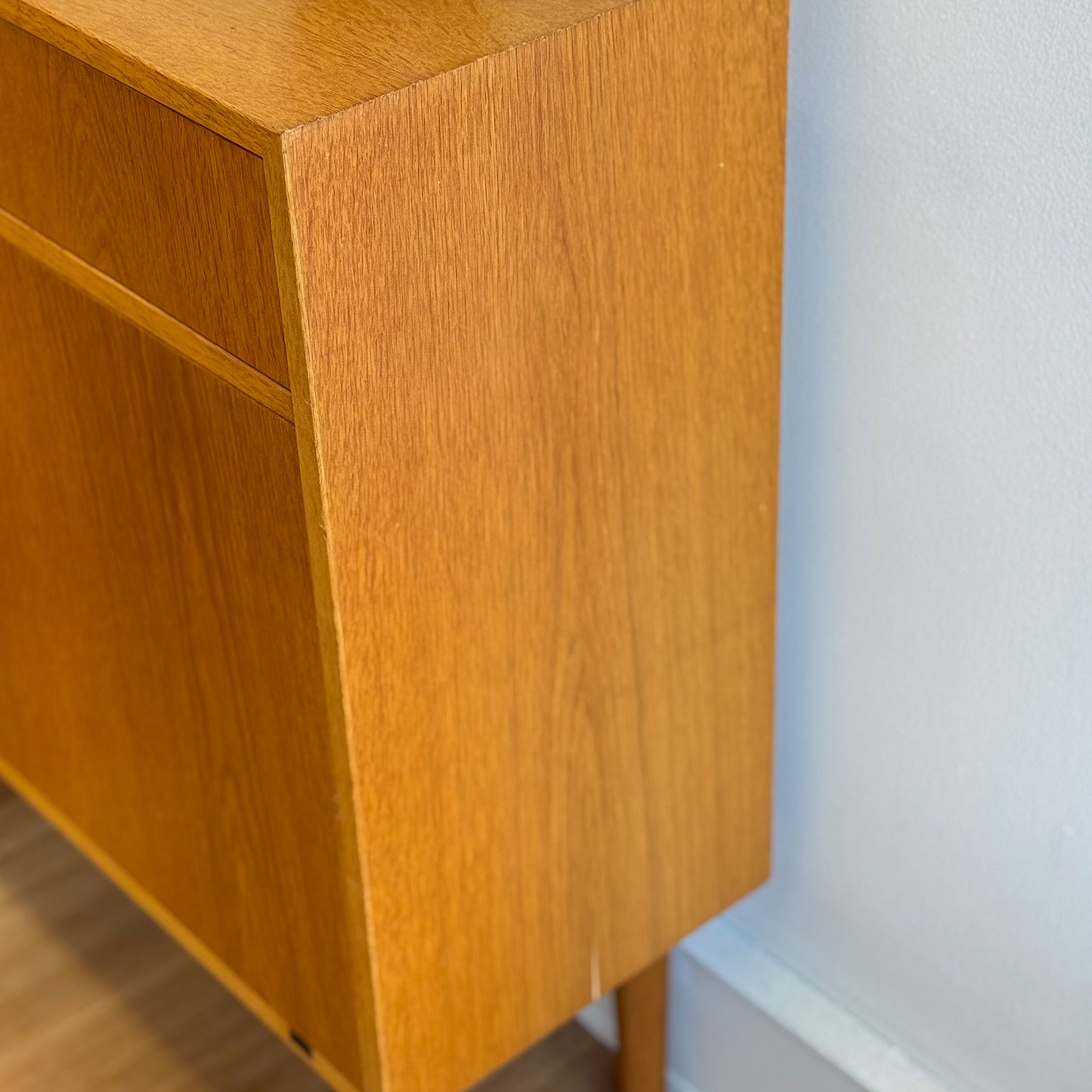 Danish Oak drop down cabinet