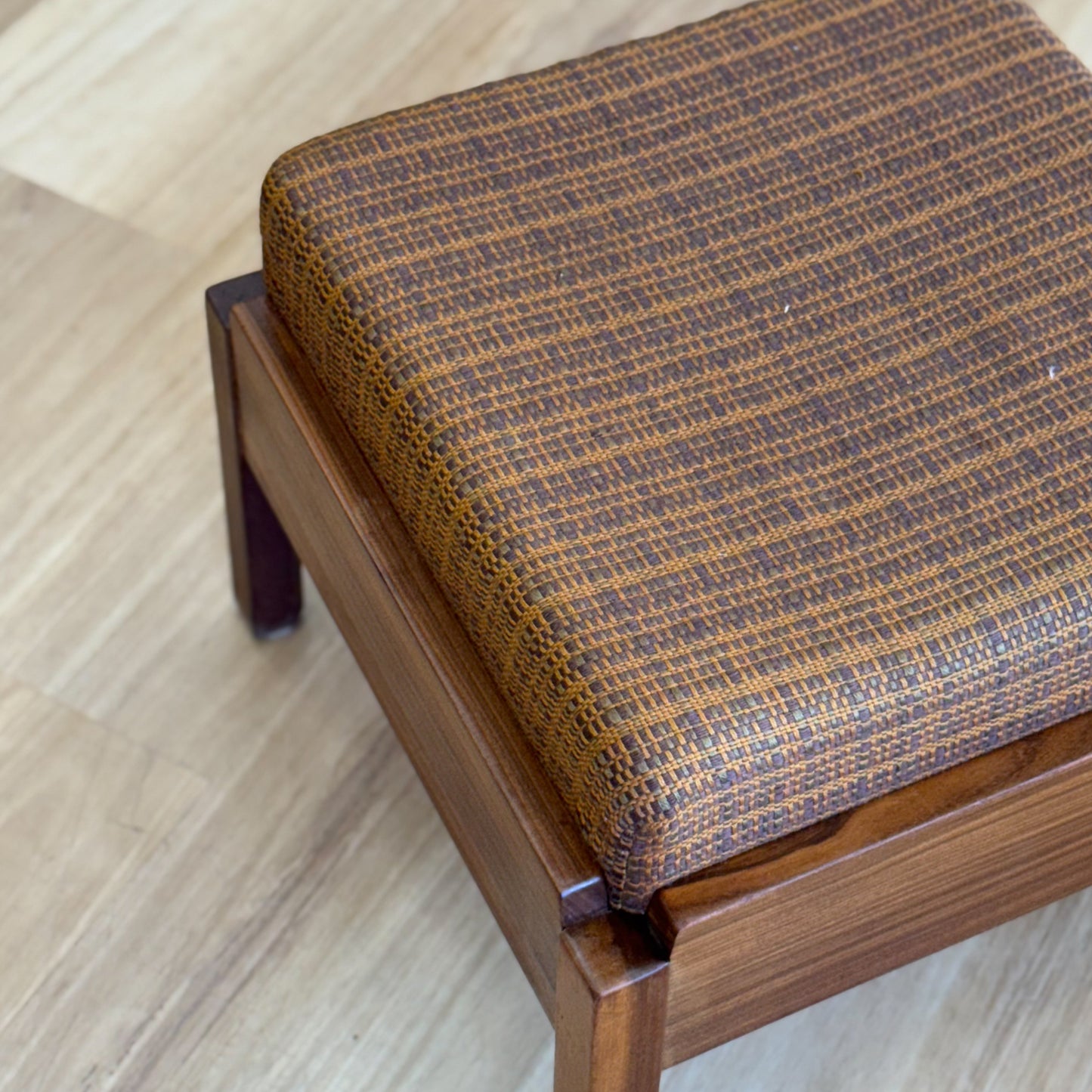 Blackwood and upholstery footstool