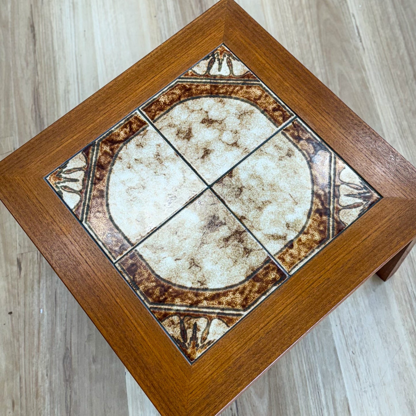 Mid century tiled top coffee / side table