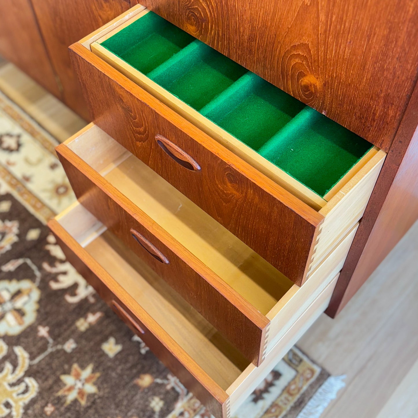 Circa 1960s Chiswell Wave Handle cabinet