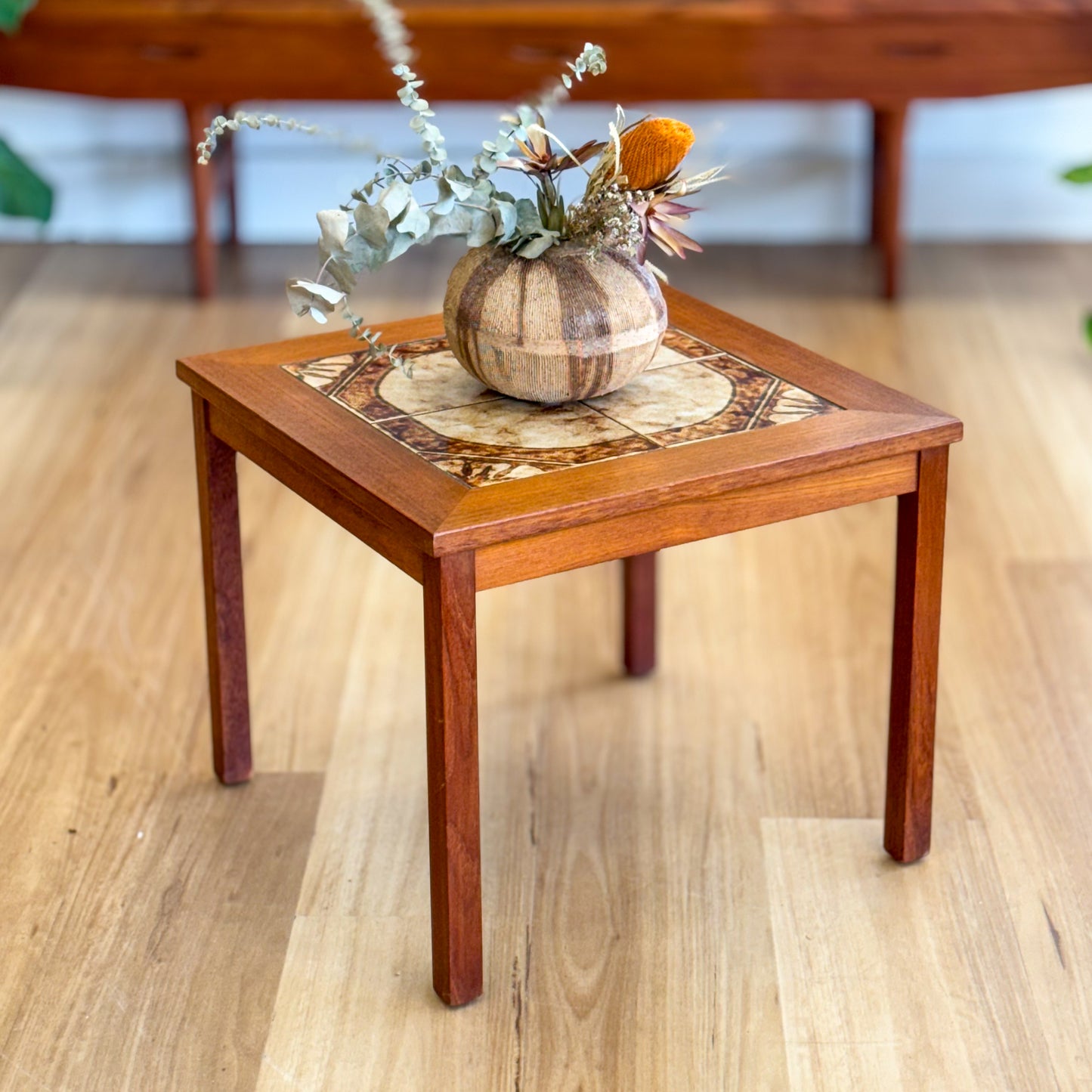 Mid century tiled top coffee / side table