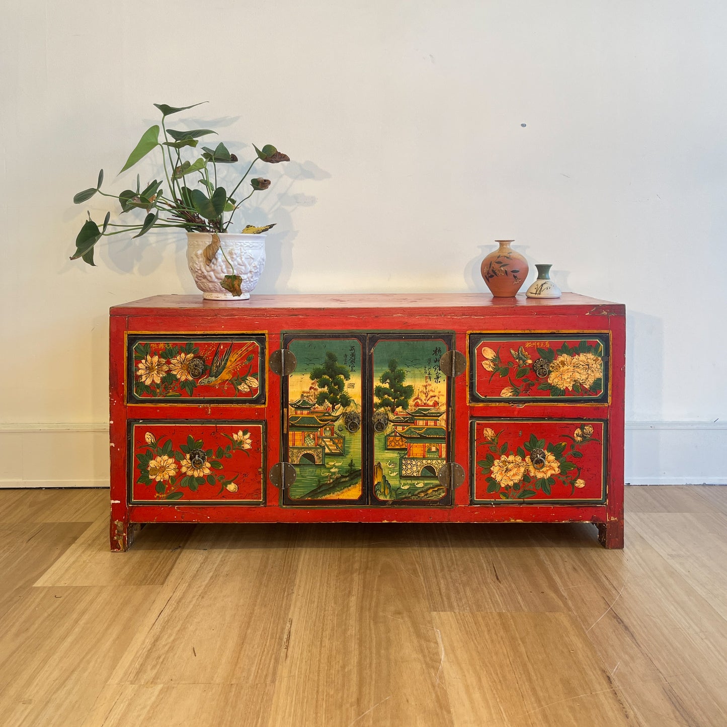 Chinese wood painted chest