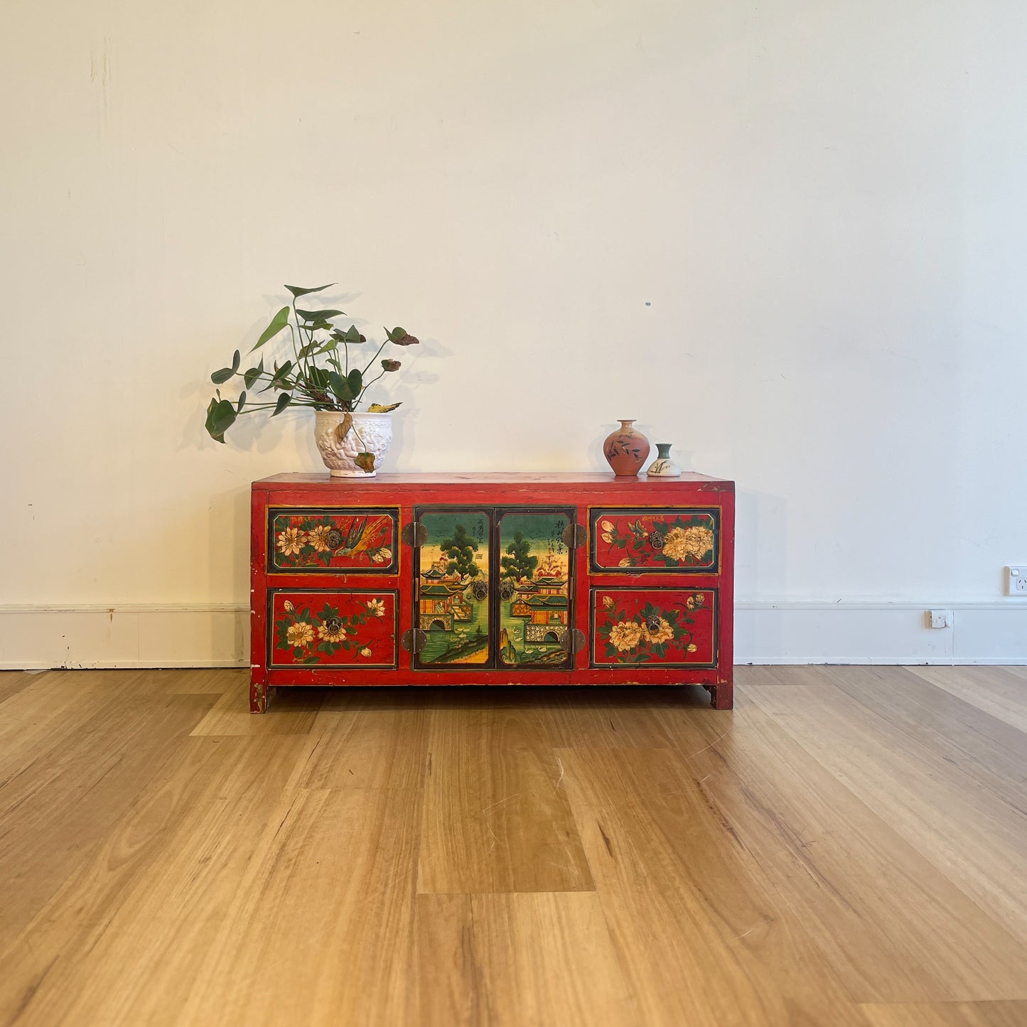 Chinese wood painted chest