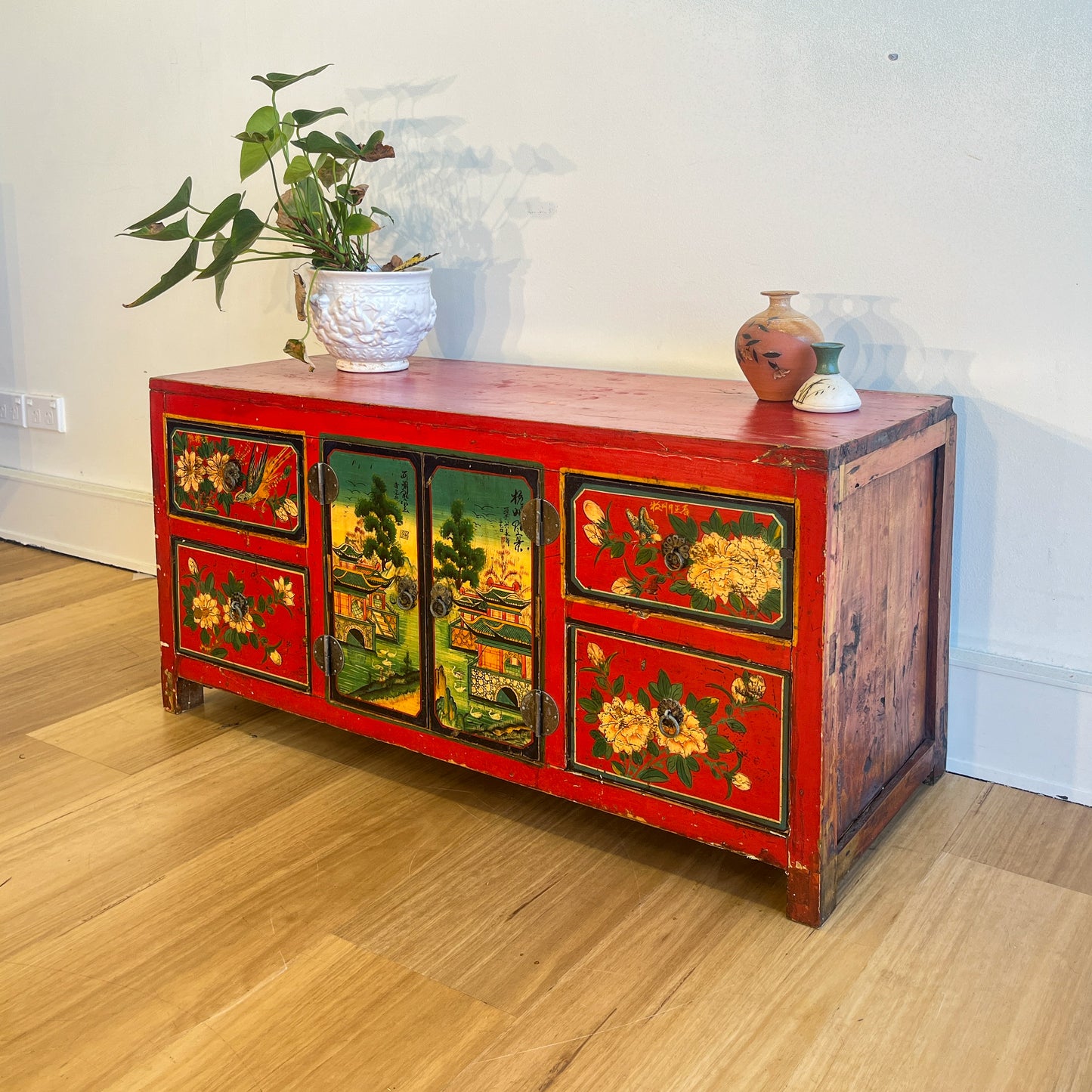 Chinese wood painted chest