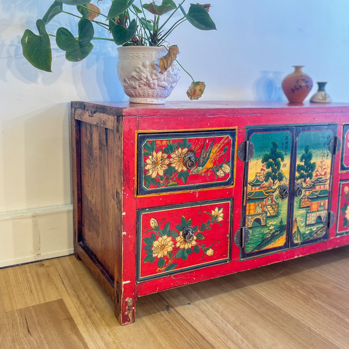 Chinese wood painted chest